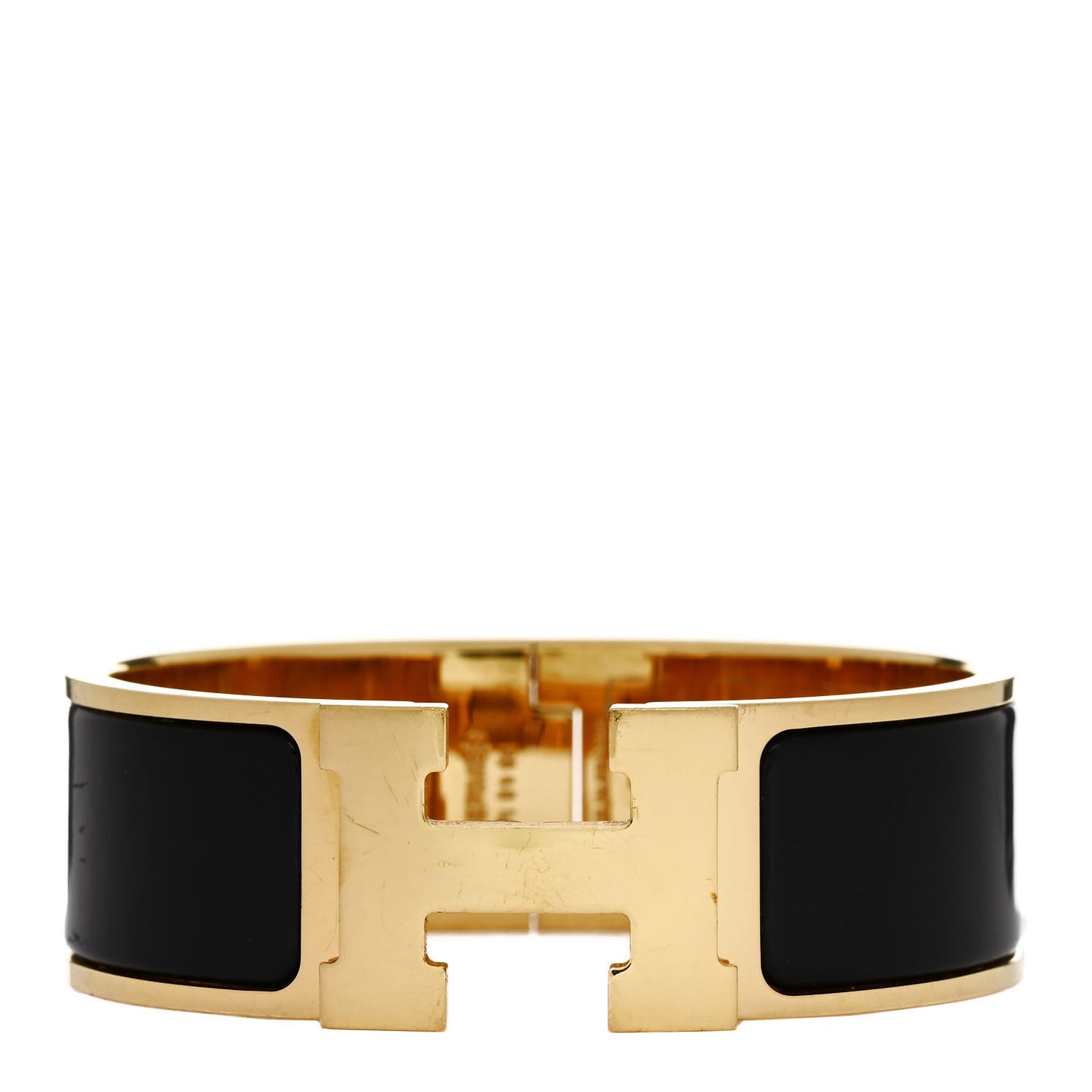 Enamel Wide Clic Clac H Bracelet PM Black