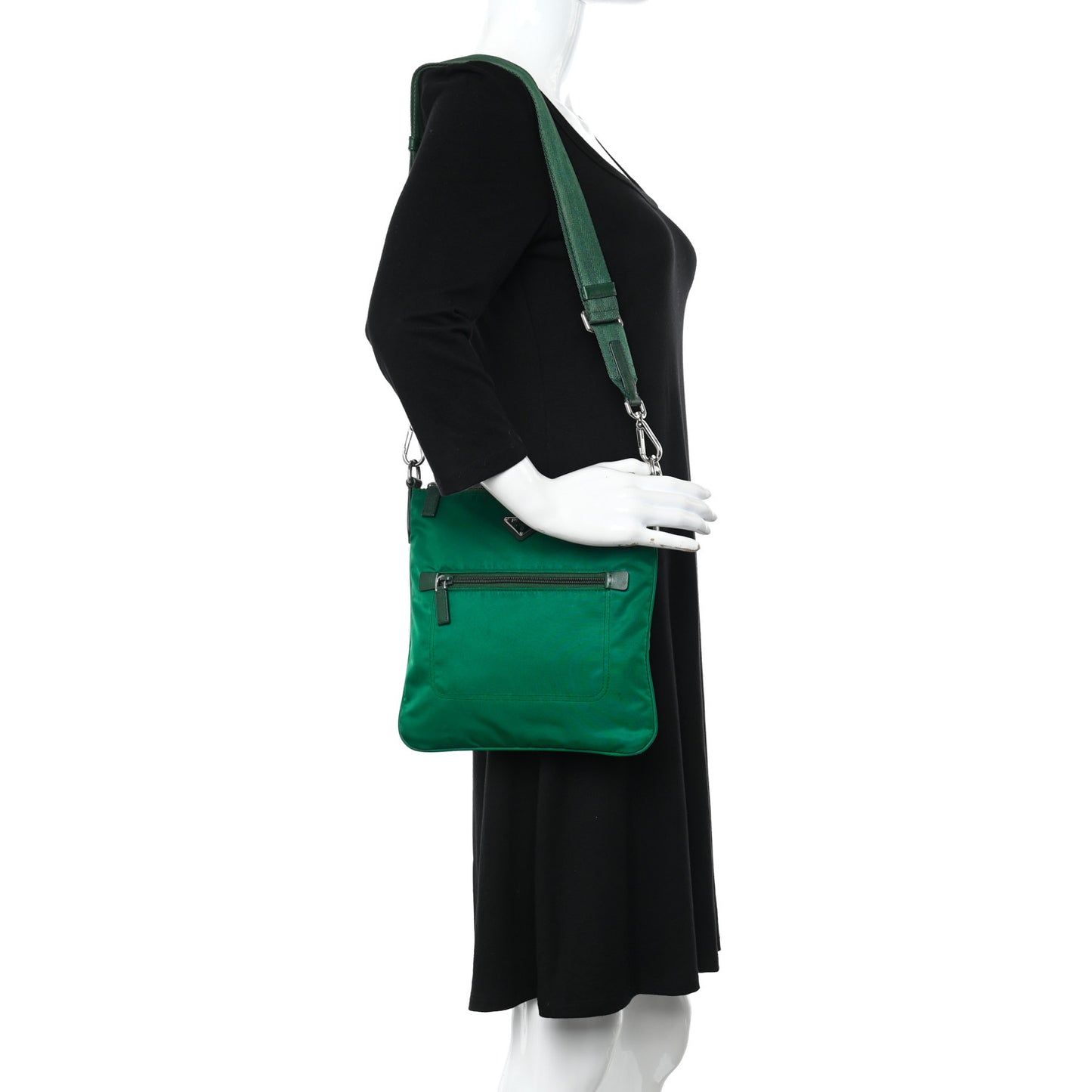 Tessuto Nylon Saffiano Flat Messenger Bag Oleandro