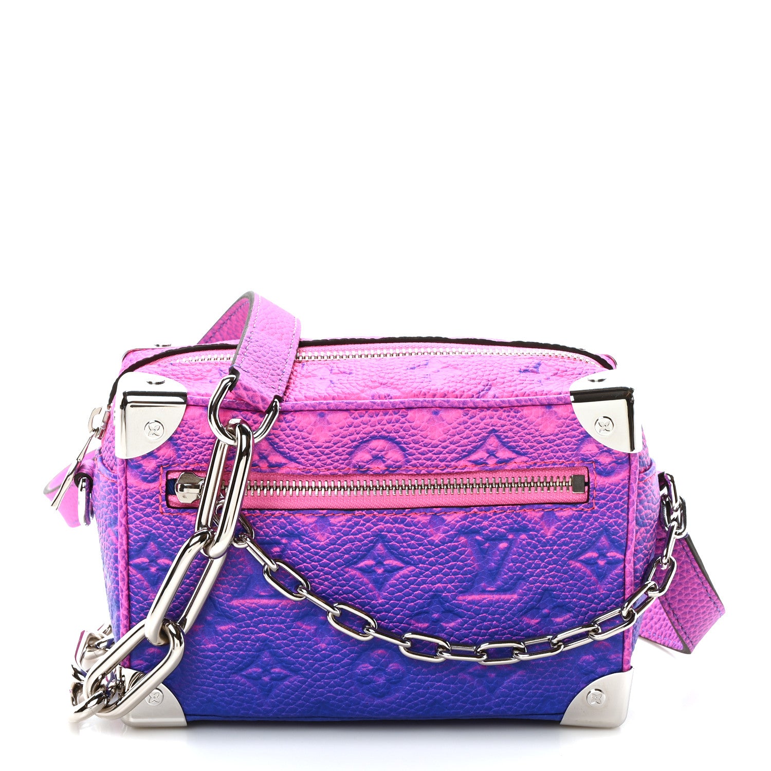 Louis Vuitton Taurillon Illusion Mini Soft Trunk Bleu Rose 1 of 9