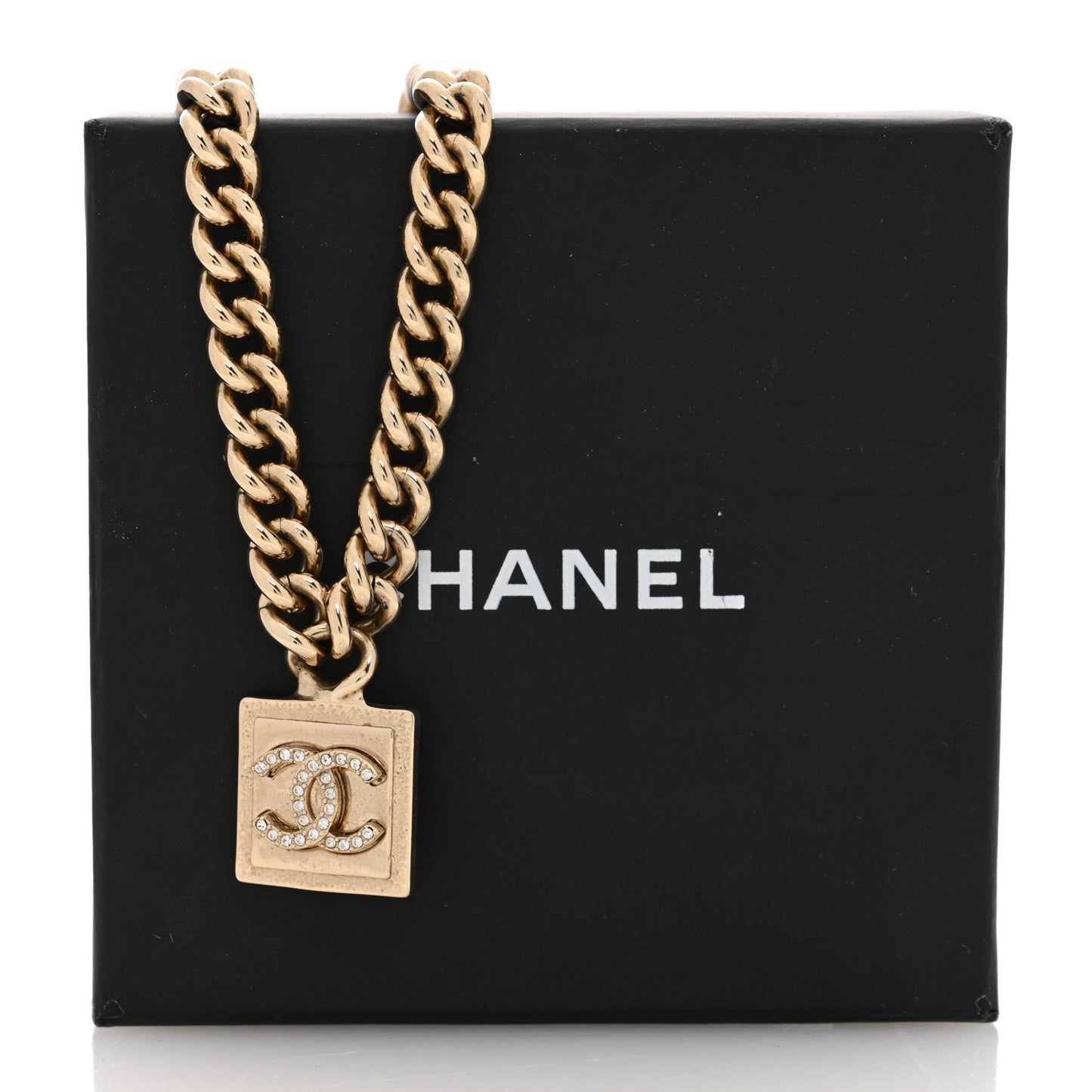 Metal Crystal CC Choker Gold