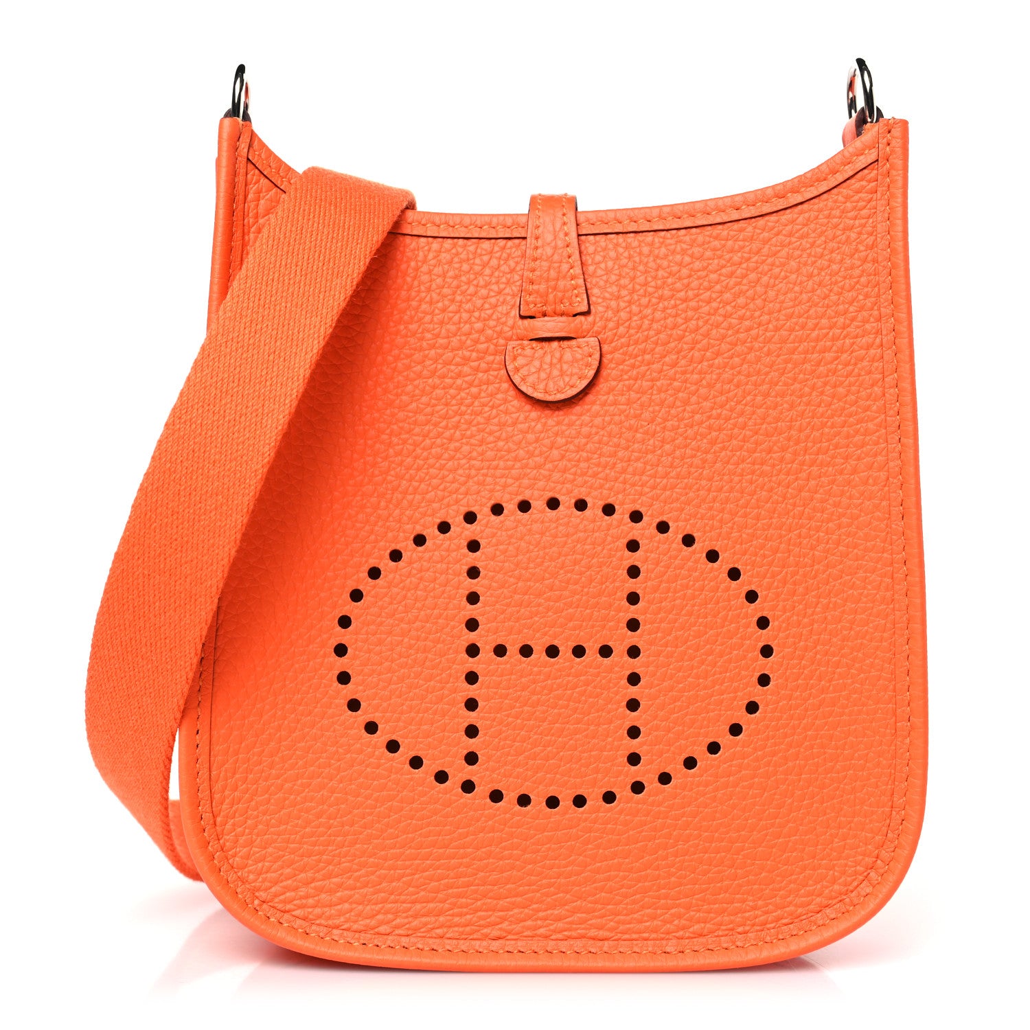 Hermes Taurillon Clemence Evelyne TPM Orange 1 of 10