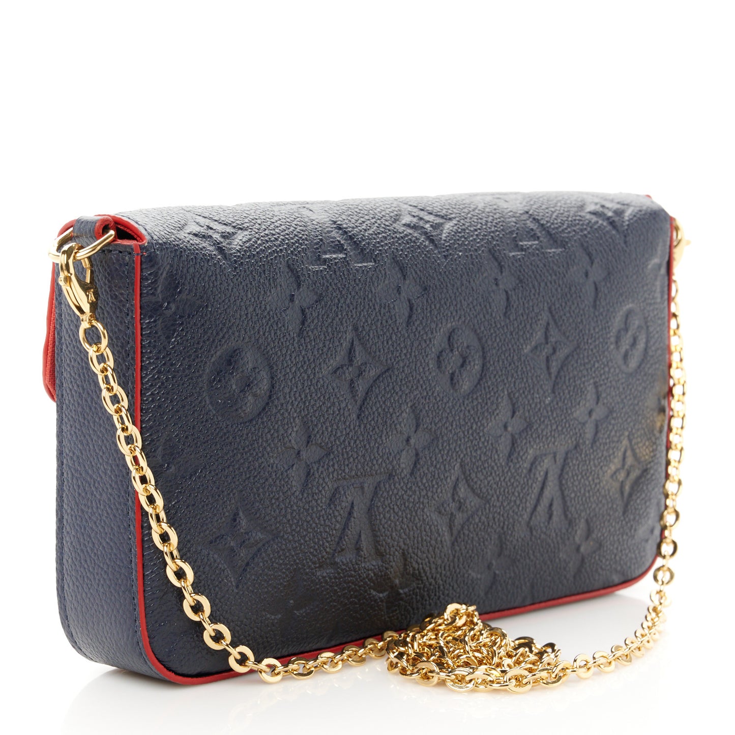 Empreinte Pochette Felicie Chain Wallet Marine Rouge