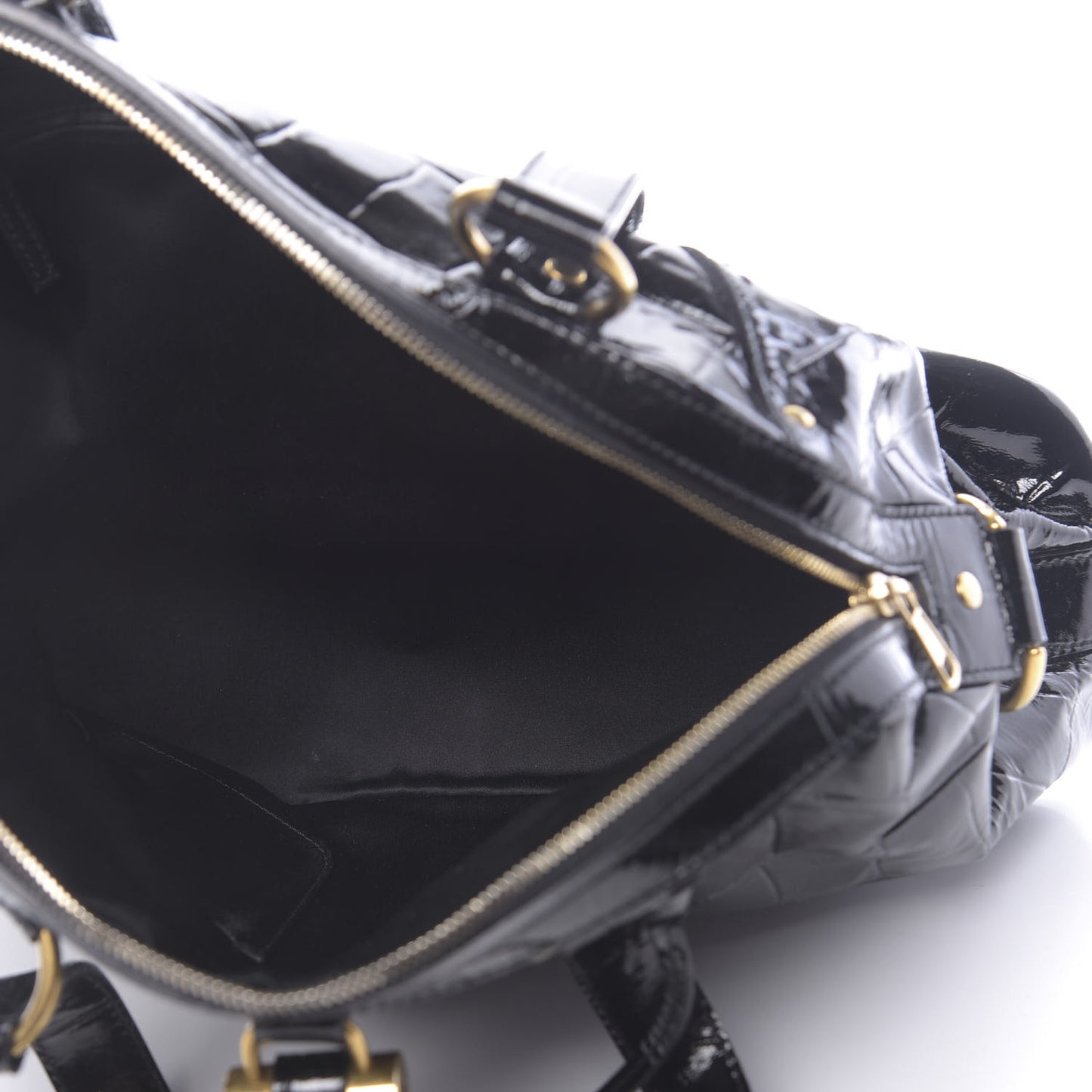 Crocodile Embossed Patent Large Muse Black