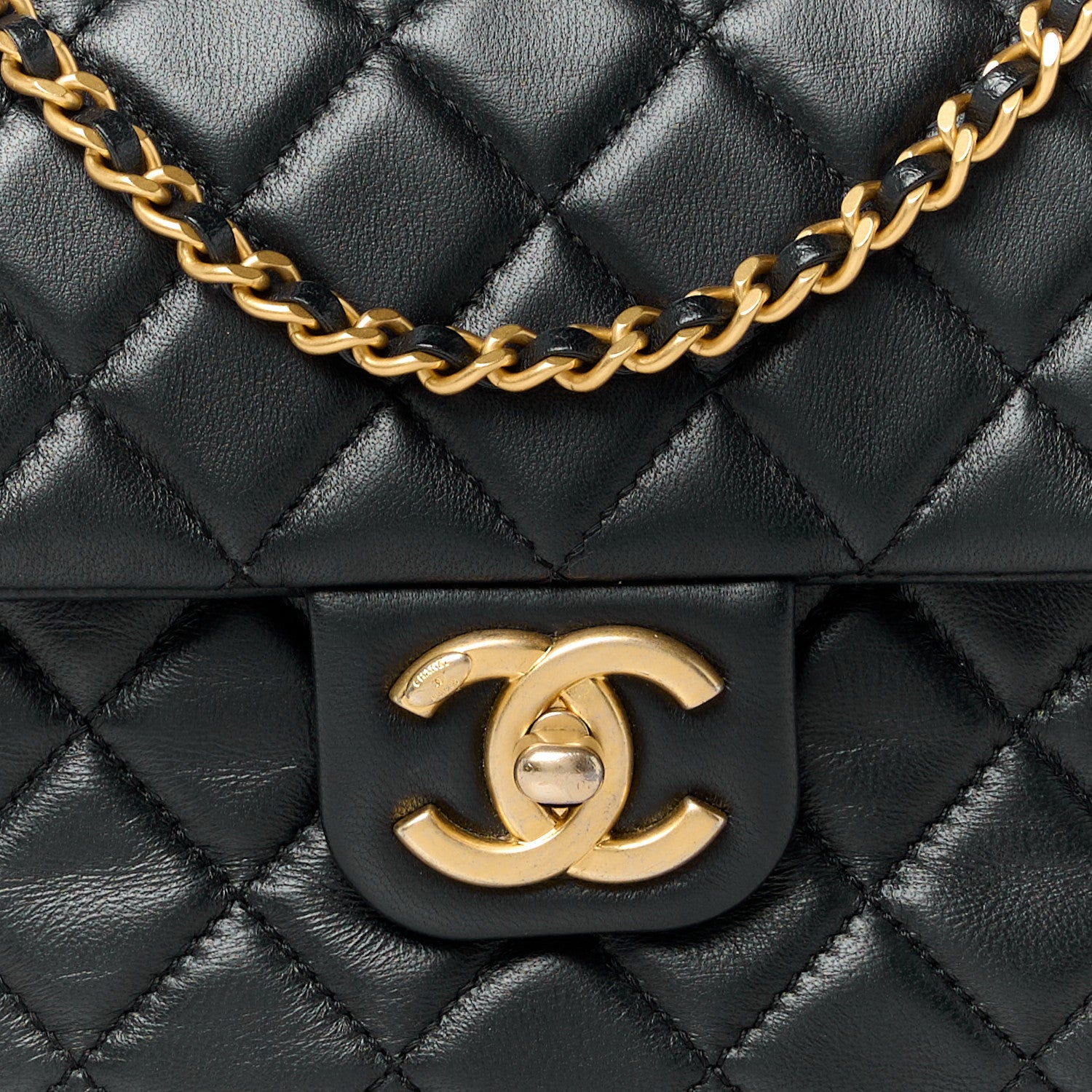 Chanel Lambskin Enamel Quilted Small Coco Hearts Flap Black 9 of 12