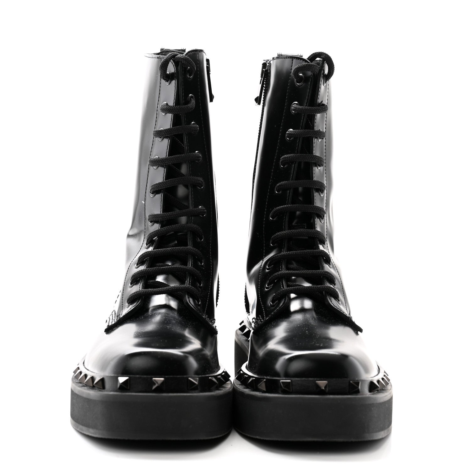 Valentino Garavani Calfskin Rockstud M-Way 50mm Combat Boots 40.5 Black 2 of 8