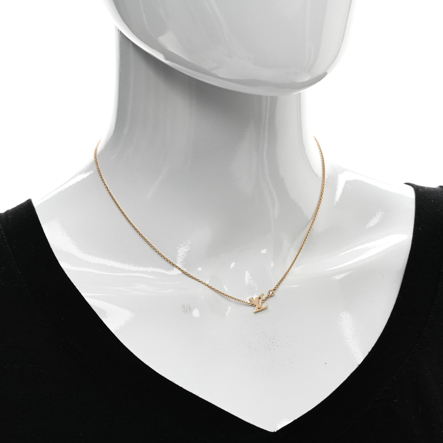 18K Yellow Gold Diamond Idylle Blossom LV Pendant Necklace