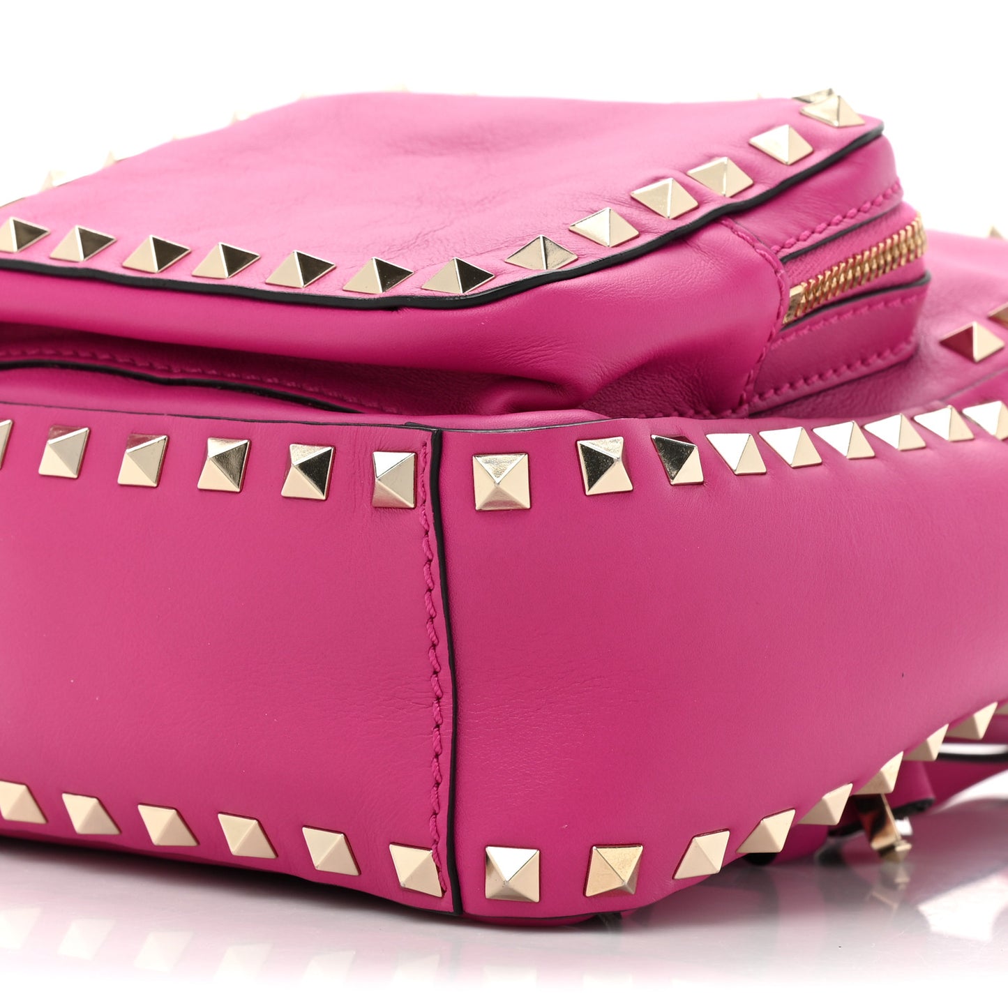 Calfskin Mini Rockstud Backpack Fuxia