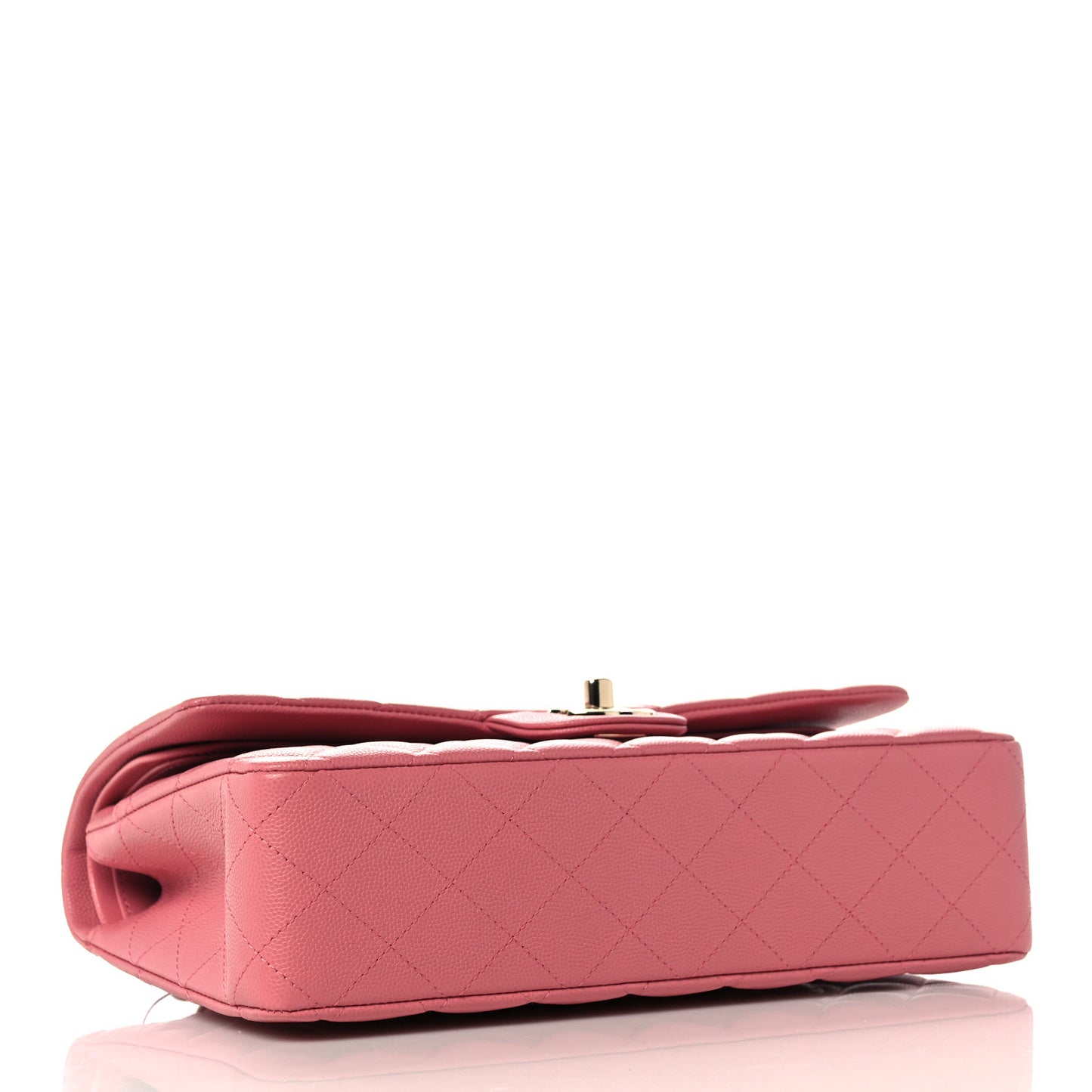 Caviar Quilted Medium Double Flap Dark Pink