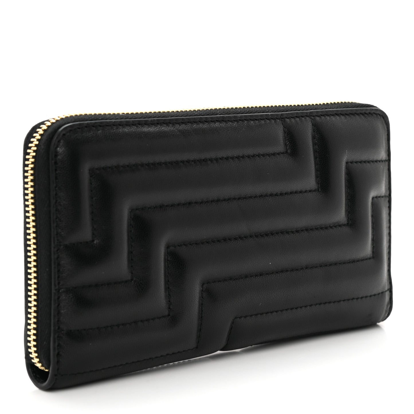 Nappa Quilted Pippa Zip Around Wallet Black