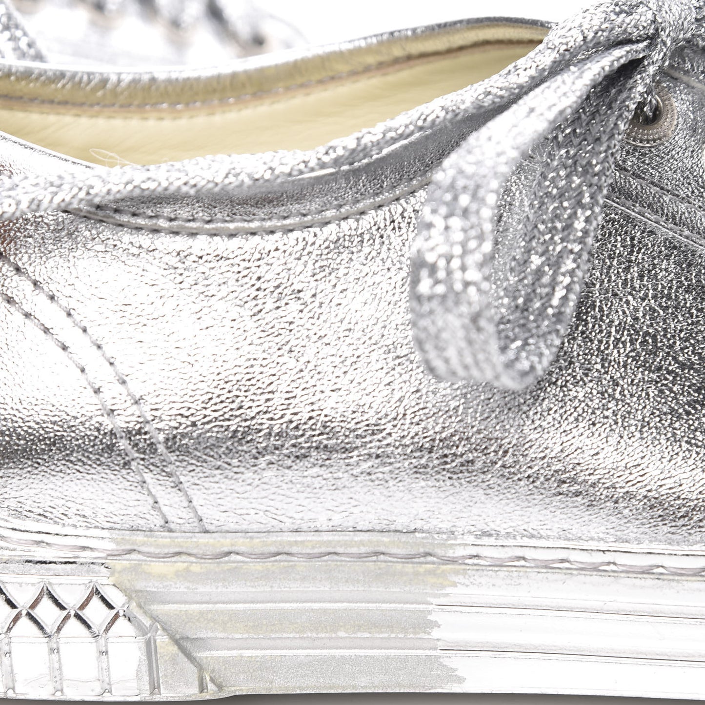 Laminated Lambskin Sneakers 39 Silver