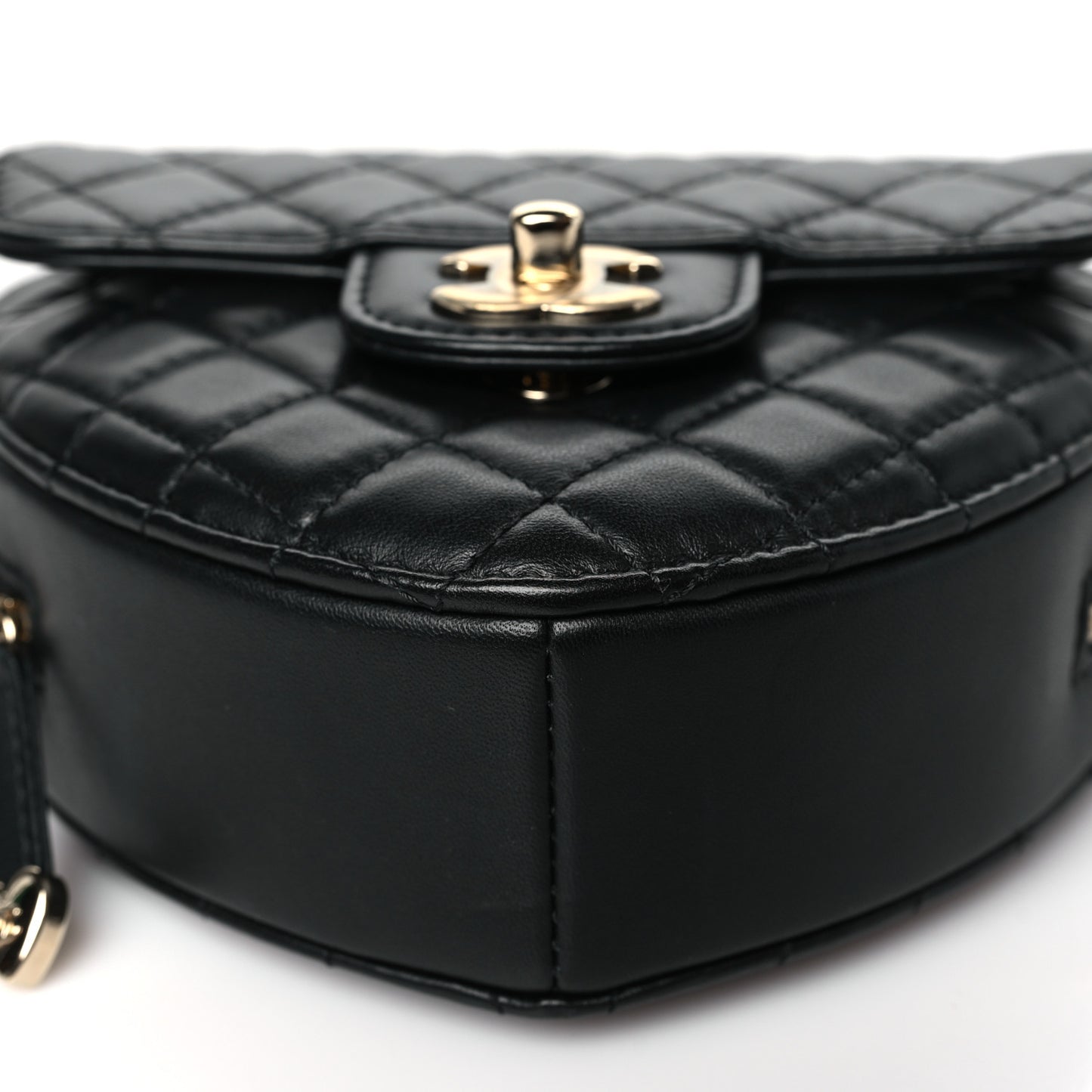 Lambskin Quilted CC In Love Heart Bag Black