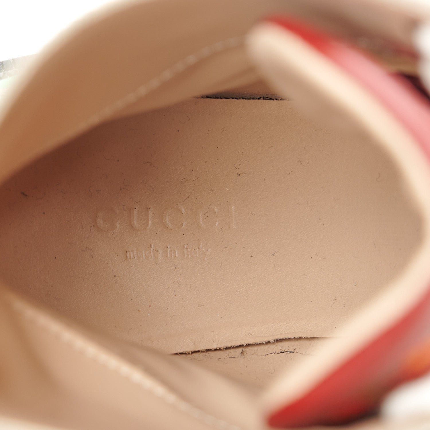 Gucci GG Supreme Monogram Flora Lace Up Combat Ankle Boots 38.5 Beige Multicolor Red 7 of 9