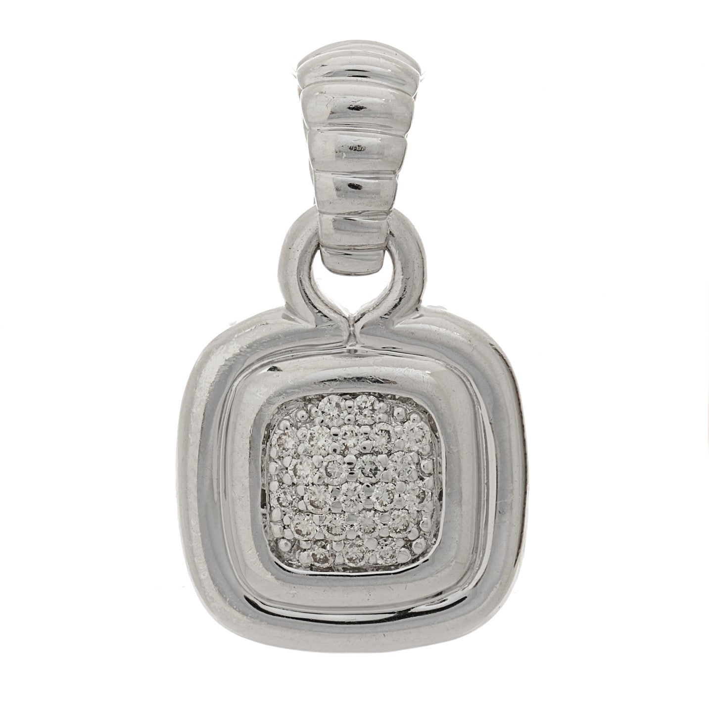 John Hardy Sterling Silver Diamond Square Pendant 1 of 3