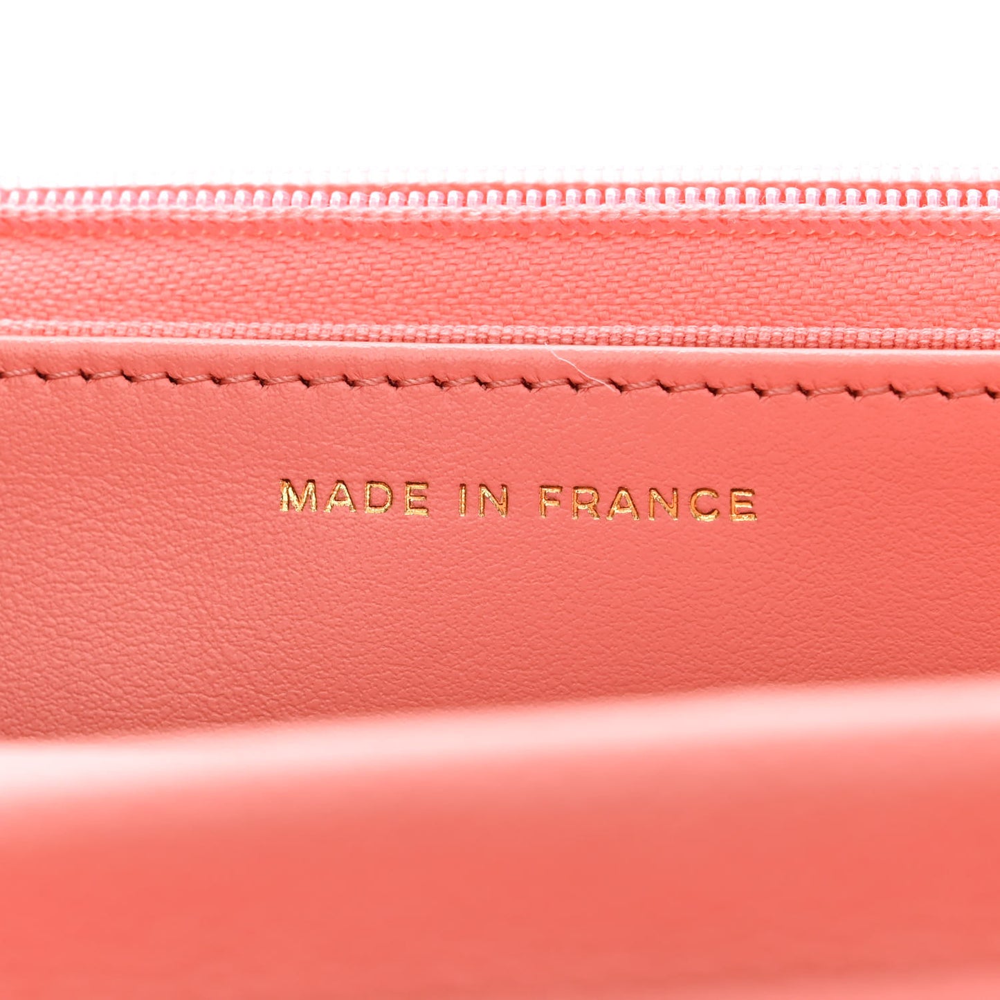 Caviar Quilted Wallet on Chain WOC Coral Pink