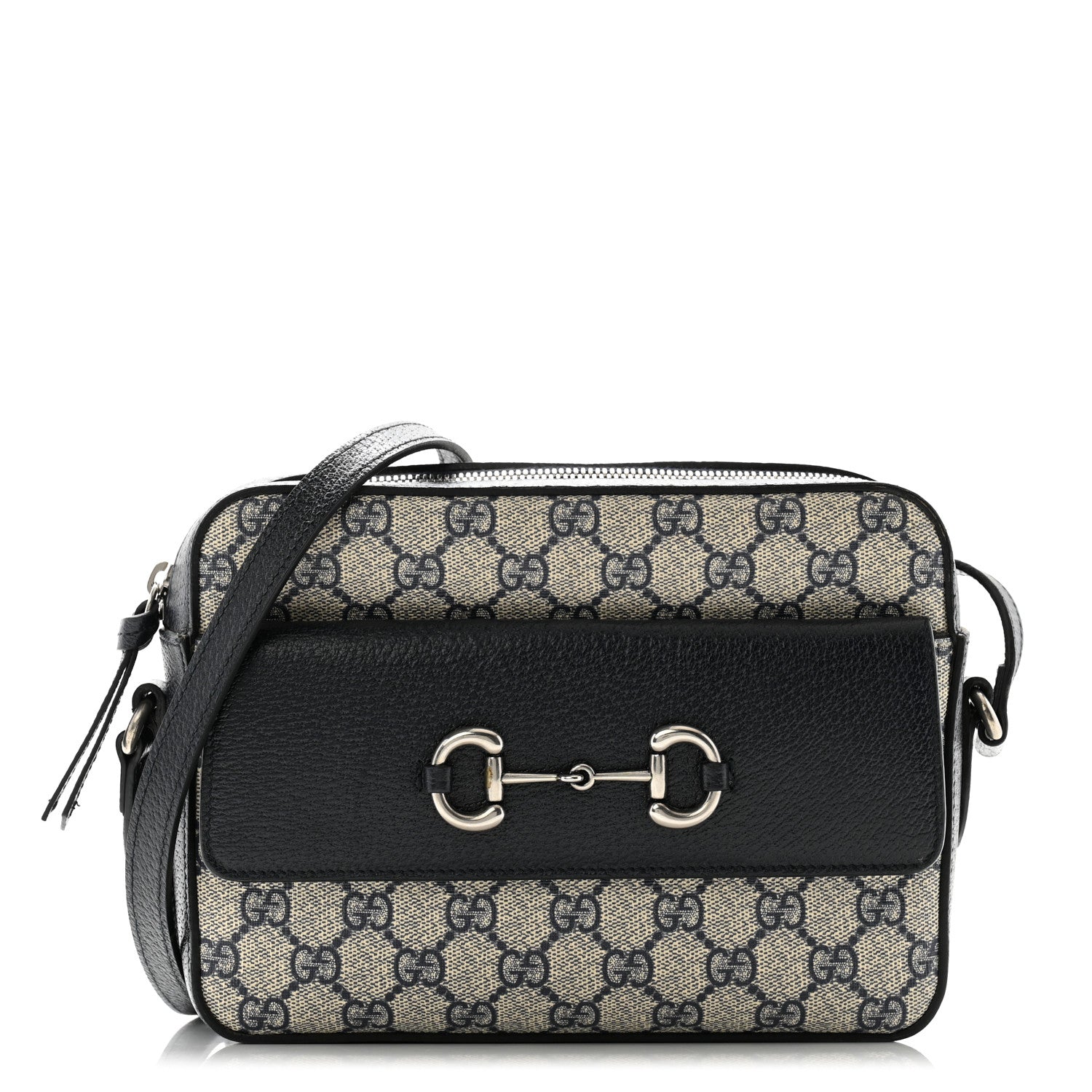 Gucci GG Supreme Monogram Textured Dollar Calfskin Small Horsebit