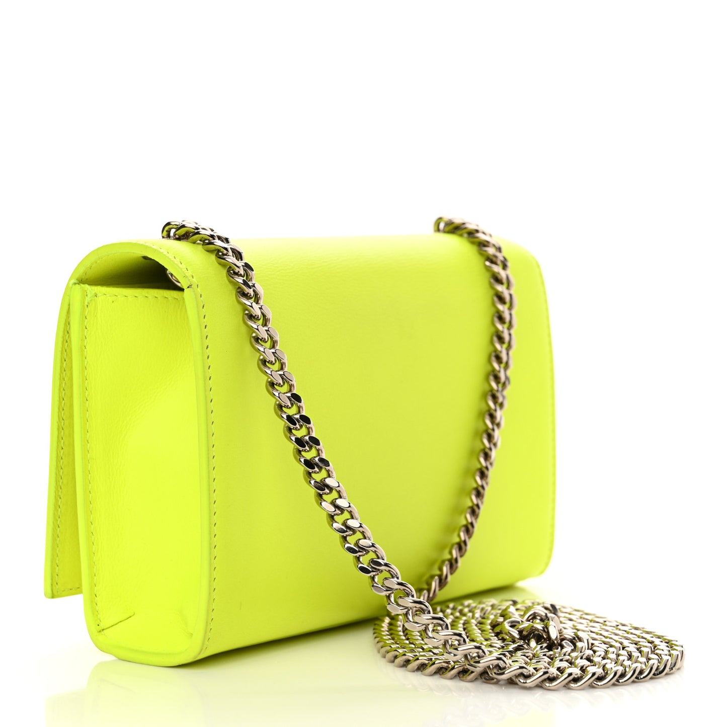 Smooth Calfskin Small Monogram Kate Satchel Neon Yellow
