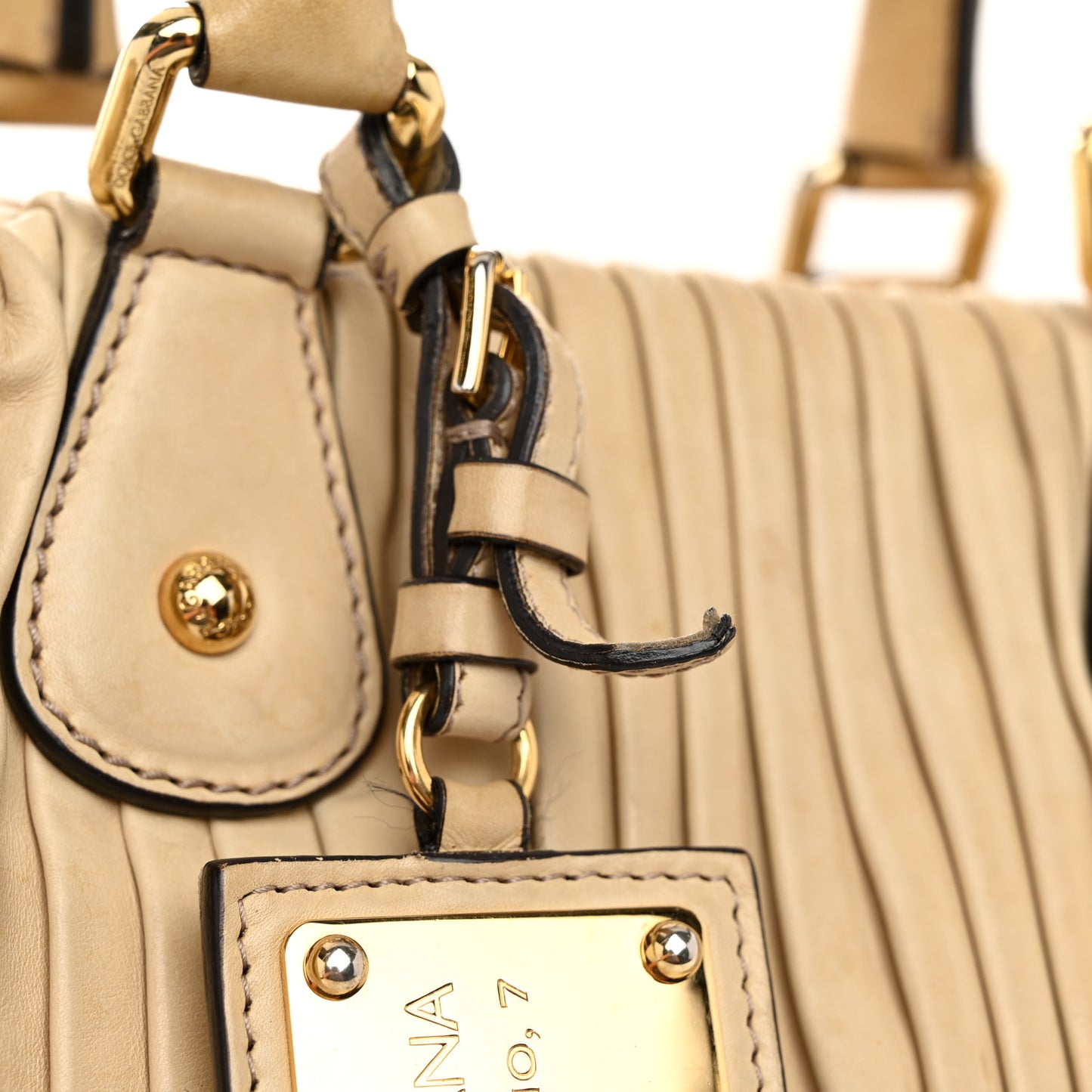 Calfskin Pleated Miss Gin Ruffle Bowler Tan