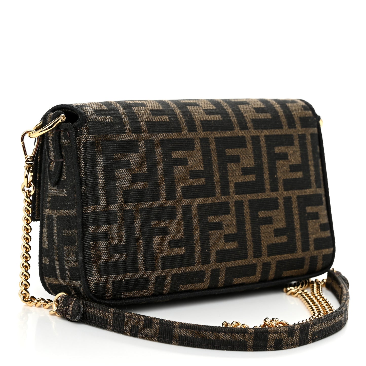 Fabric Jacquard FF 1974 Mini Baguette Tobacco Moro Black