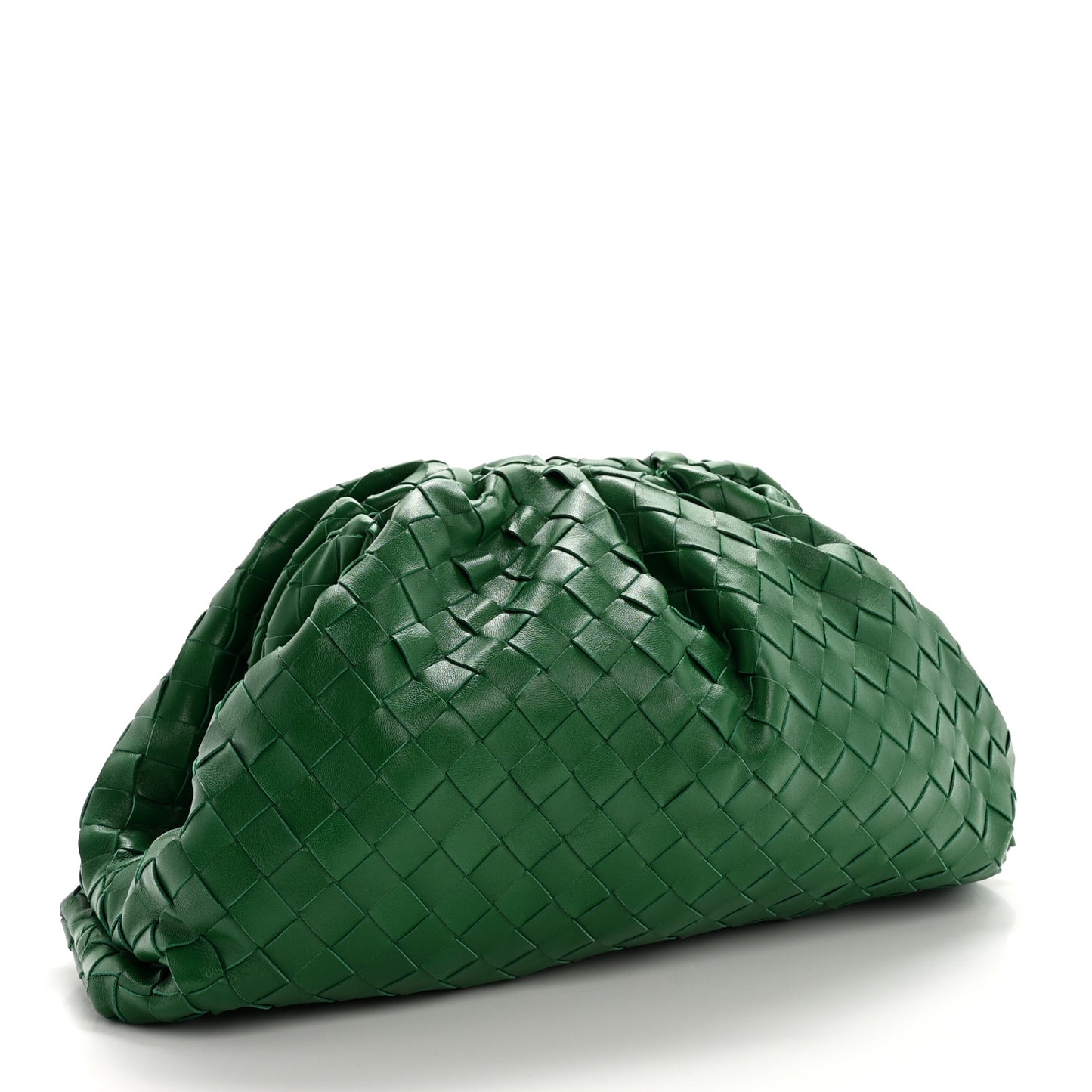 Nappa Maxi Intreccio The Pouch Oversized Clutch Racing Green