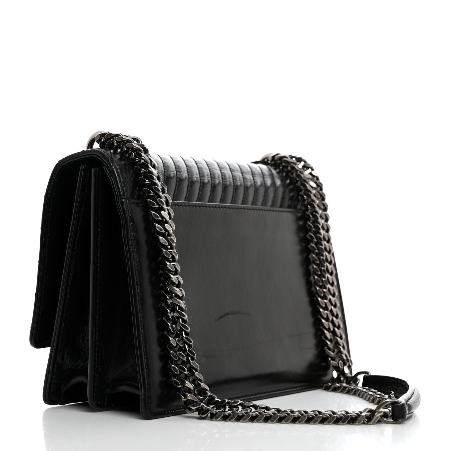 Lambskin Mixed Quilted Medium Monogram Sunset Black