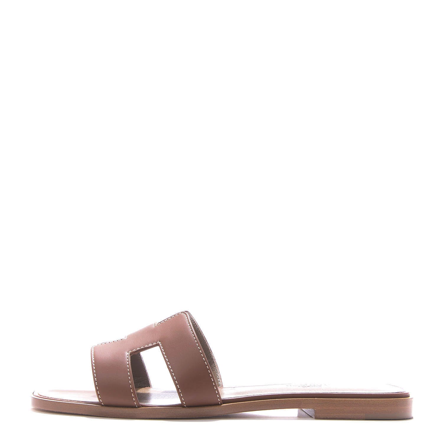 Hermes Box Calfskin Oran Sandals 38 Gold 1 of 11