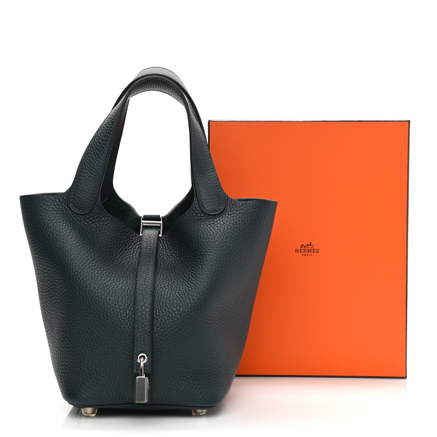 Hermes Taurillon Clemence Picotin Lock 18 PM Vert Cypress 9 of 9