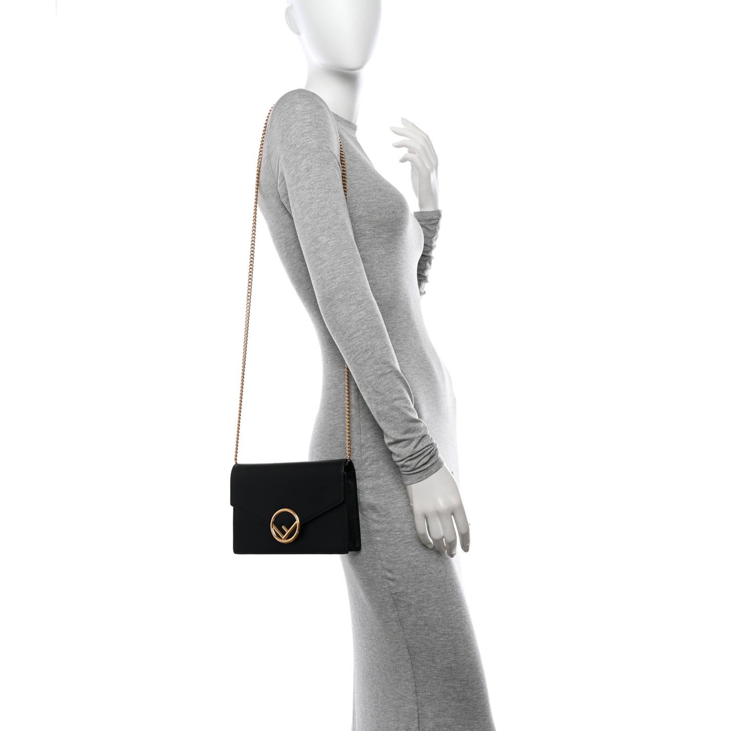 Vitello Cruise F is Fendi Medium Envelope Wallet on Chain Black
