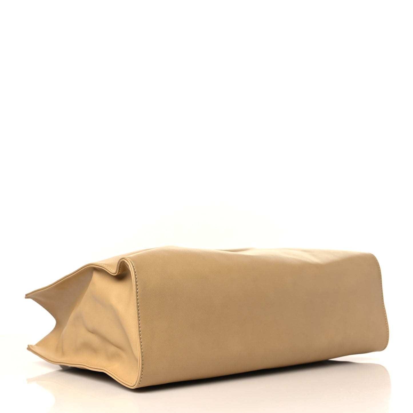 Vegan Leather Medium Shopping Bag Cream