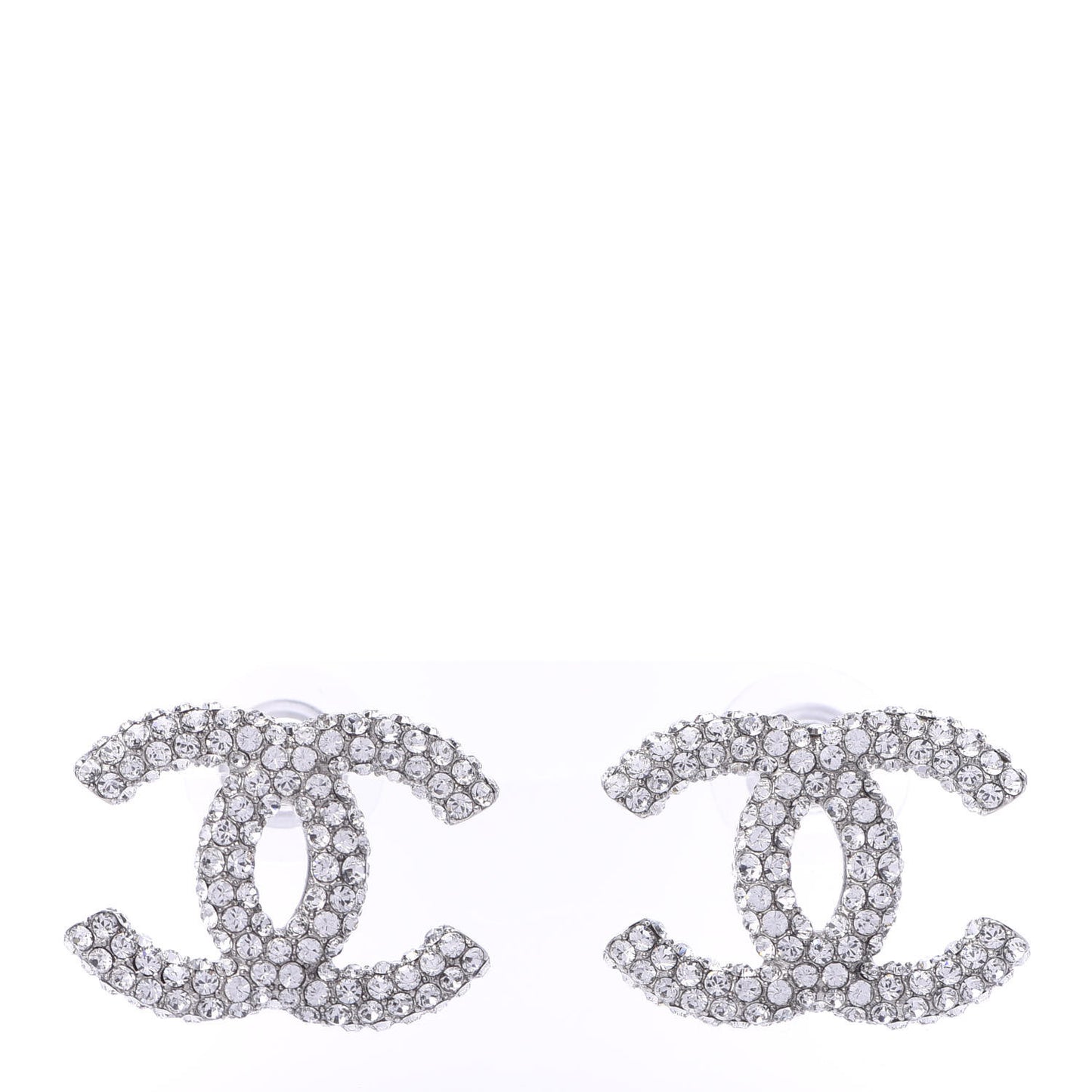 Crystal CC Earrings Silver
