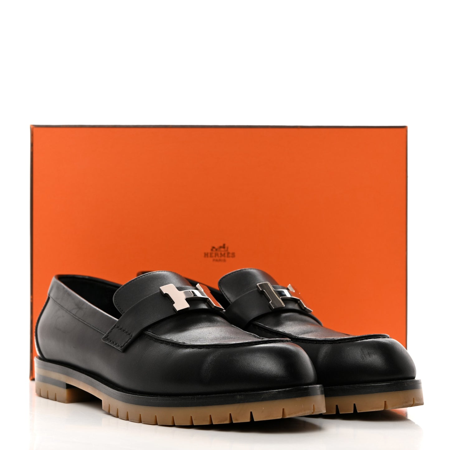 Calfskin Womens Faubourg Loafers 38.5 Black