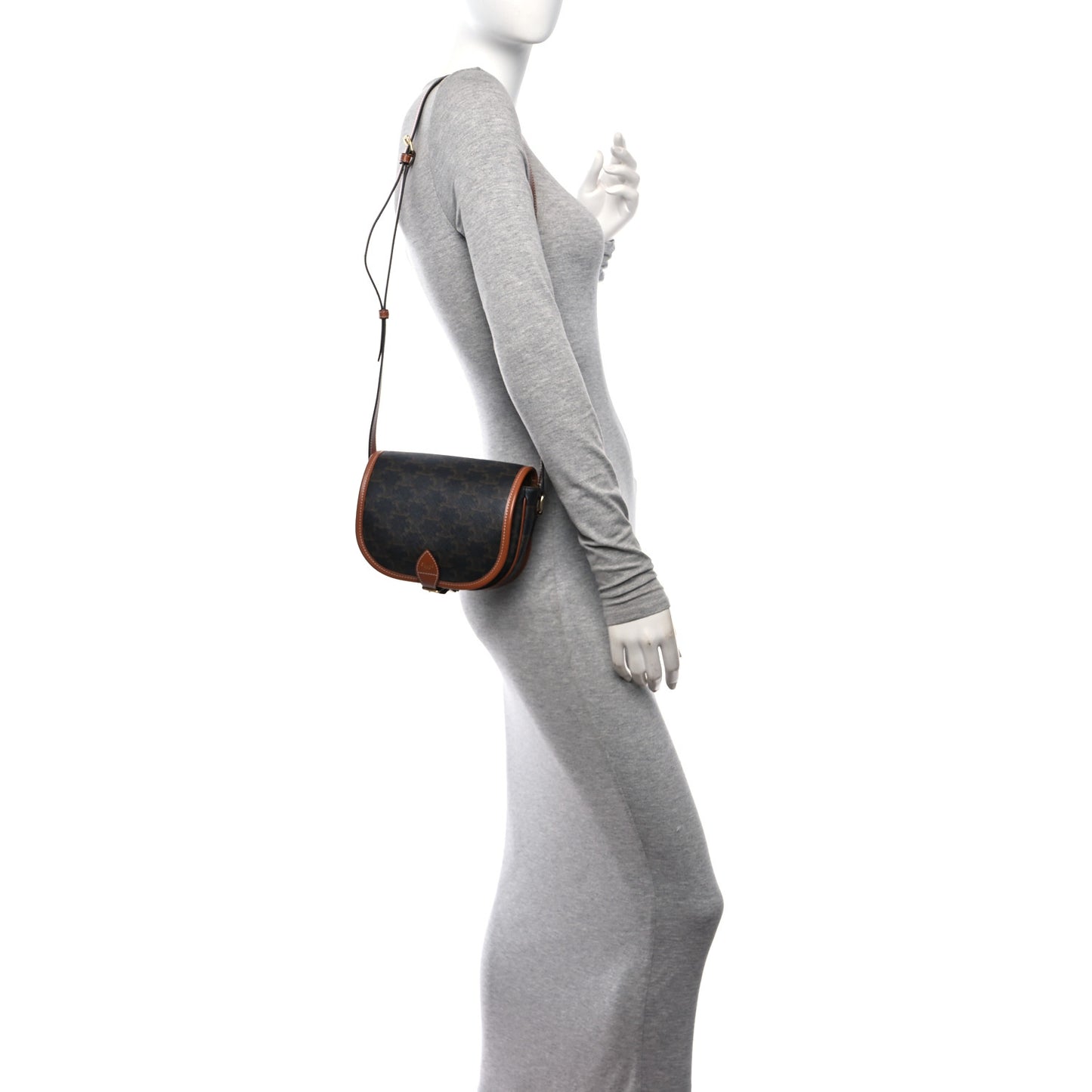 Triomphe Canvas Medium Folco Bag Tan