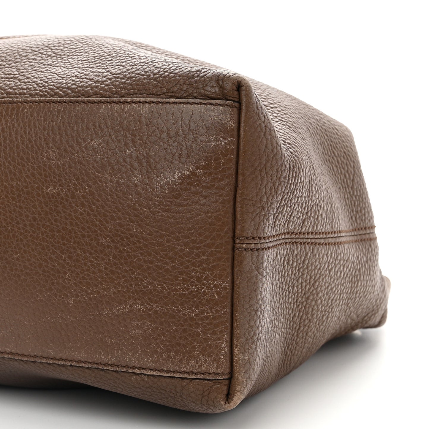 Pebbled Calfskin Medium Soho Chain Shoulder Bag Maple Brown