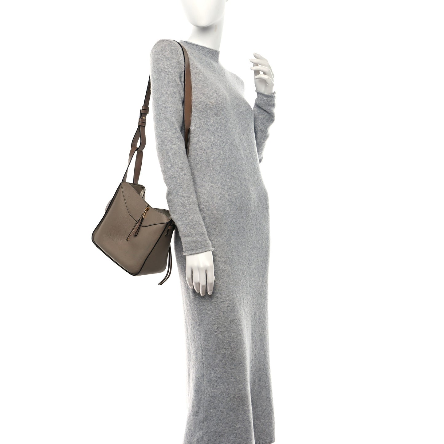 Soft Grained Calfskin Compact Hammock Shoulder Bag Sand