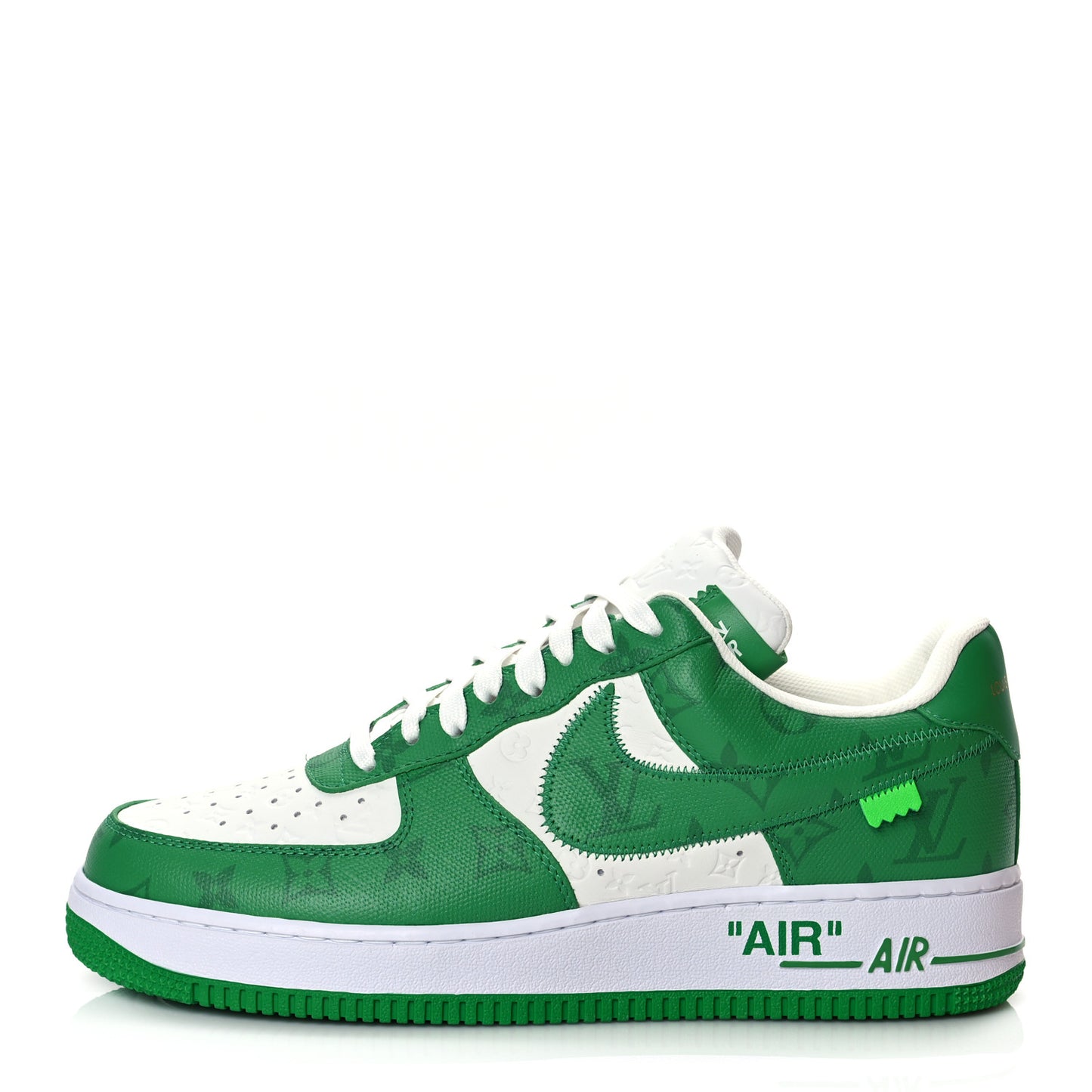 X NIKE AIR FORCE 1 Calfskin Monogram Mens Low Top Sneakers 9.5 Green