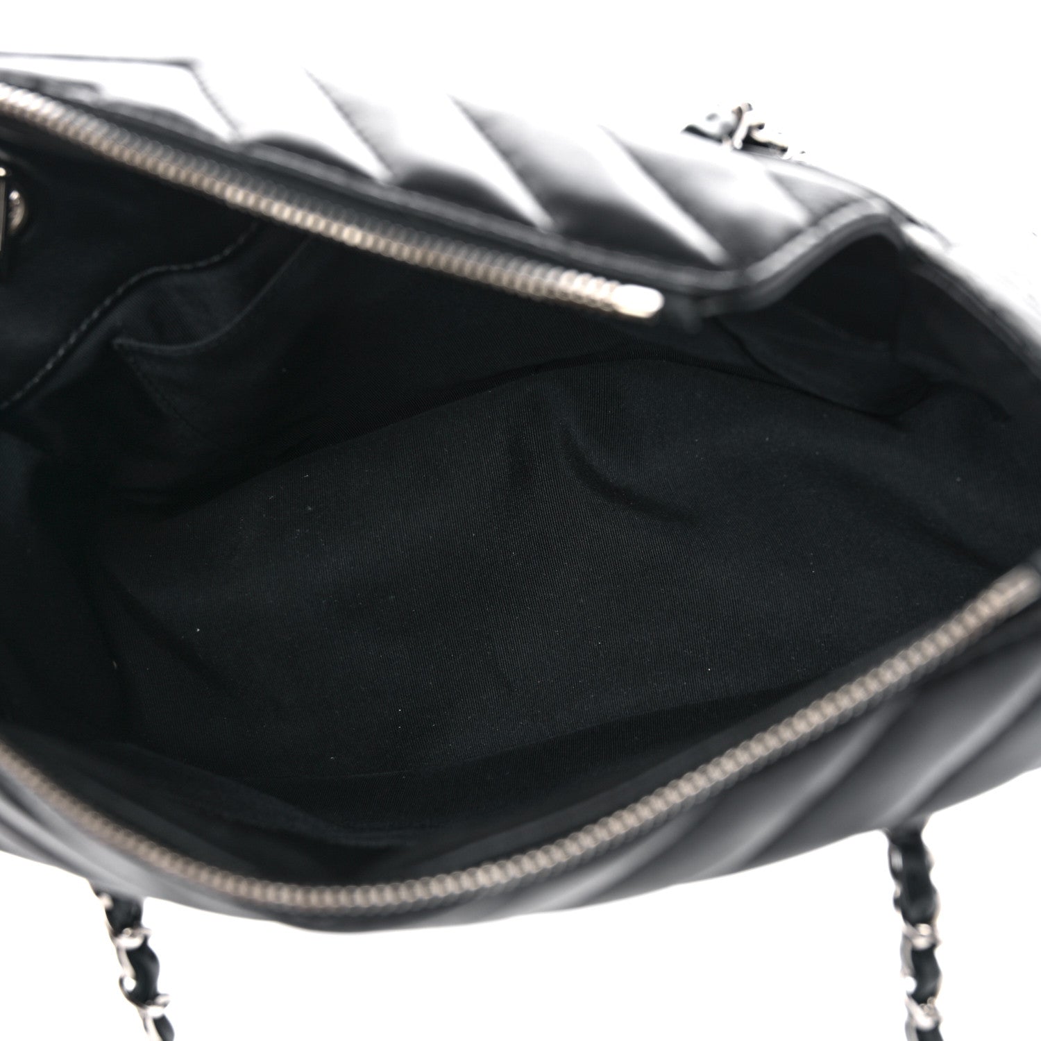 Chanel Lambskin Surpique Chevron Small Tote Black 5 of 10