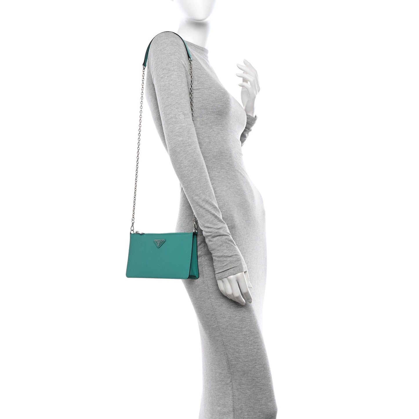Saffiano Vernice Chain Crossbody Bag Assenzio