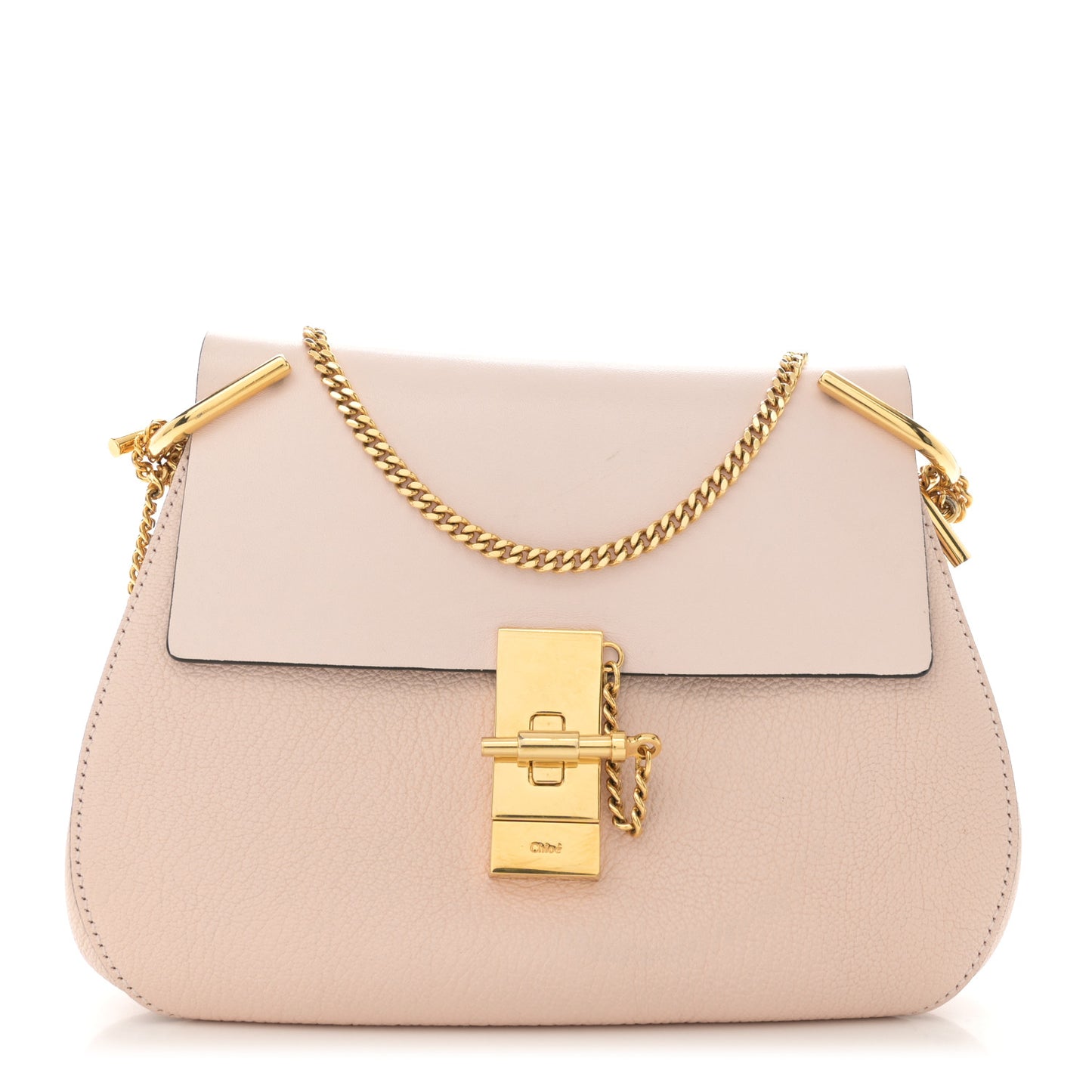 Grained Lambskin Medium Drew Shoulder Bag Cement Pink