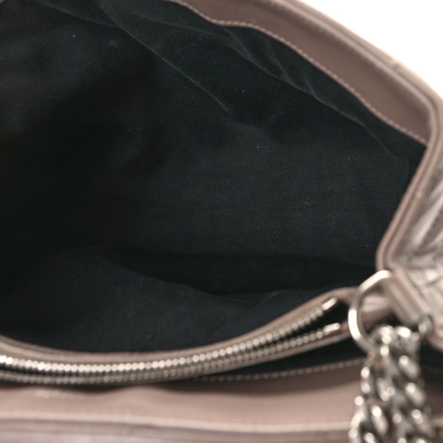 Calfskin Y Quilted Monogram Medium Loulou Chain Satchel Taupe