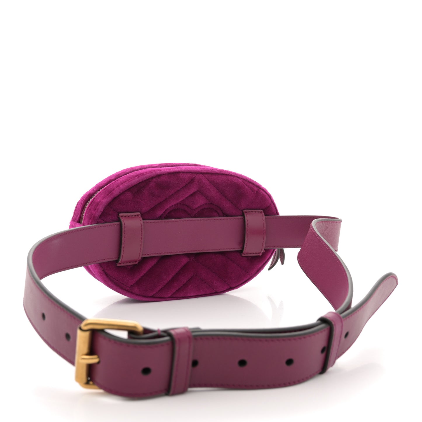 Velvet Matelasse GG Marmont Belt Bag 85 34 Fuchsia Violet Cyclamen