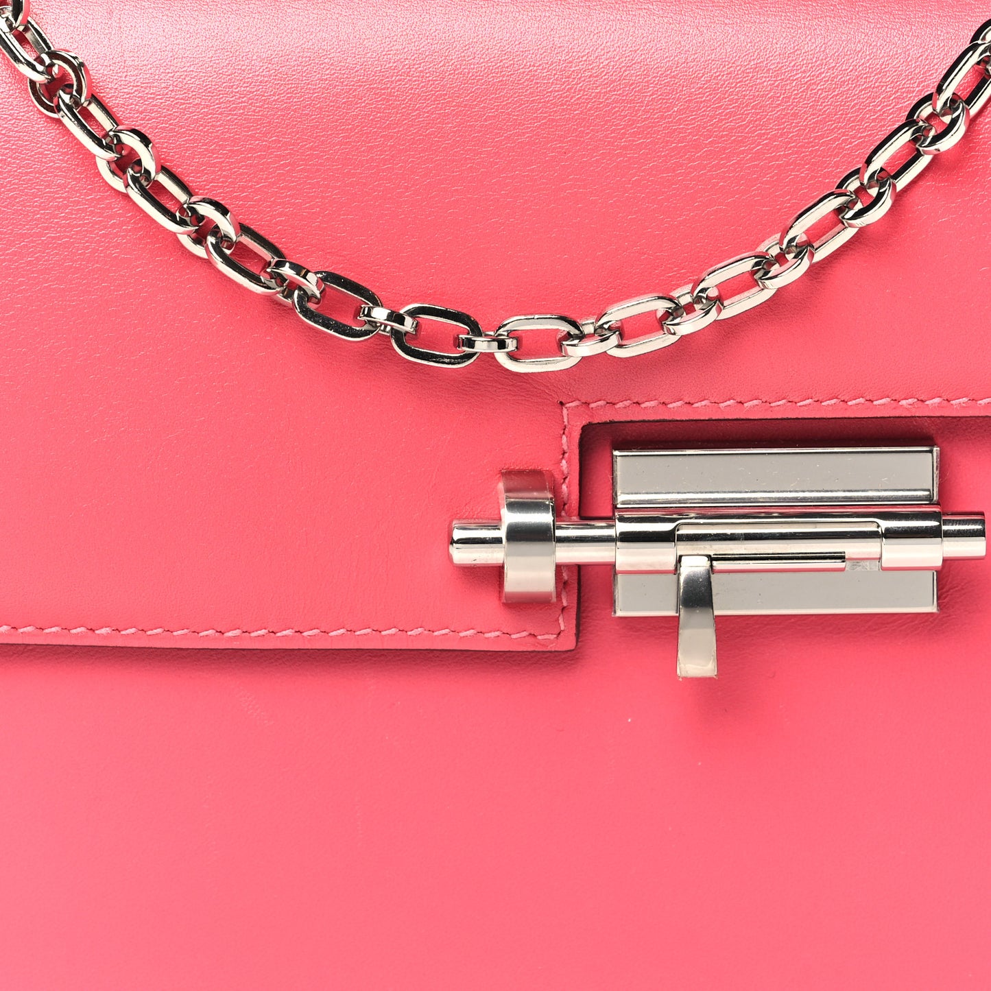Tadelakt Mini Verrou Chaine Bag Rose Lipstick