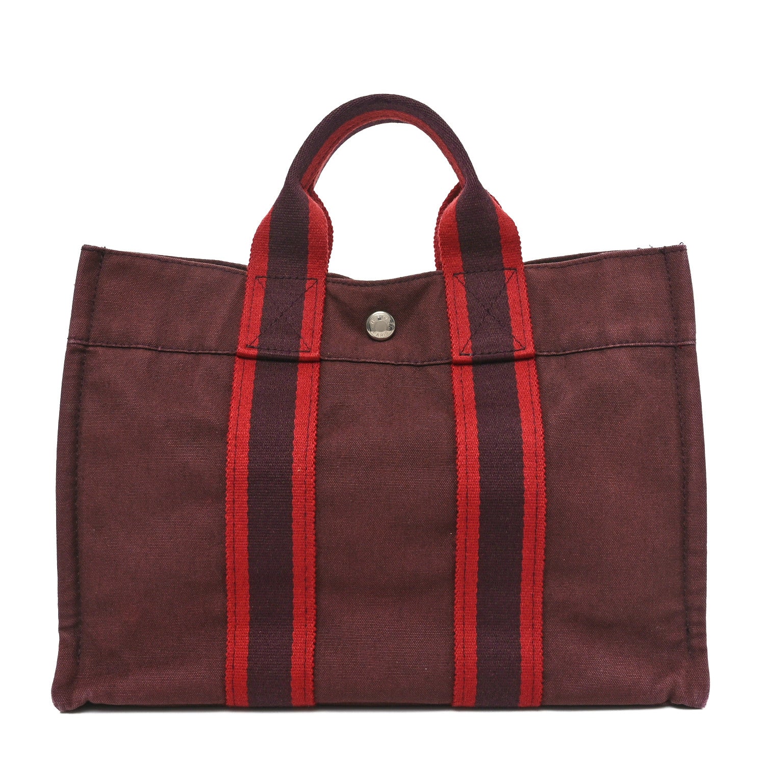 Hermes Canvas Fourre Tout PM Burgundy 1 of 9