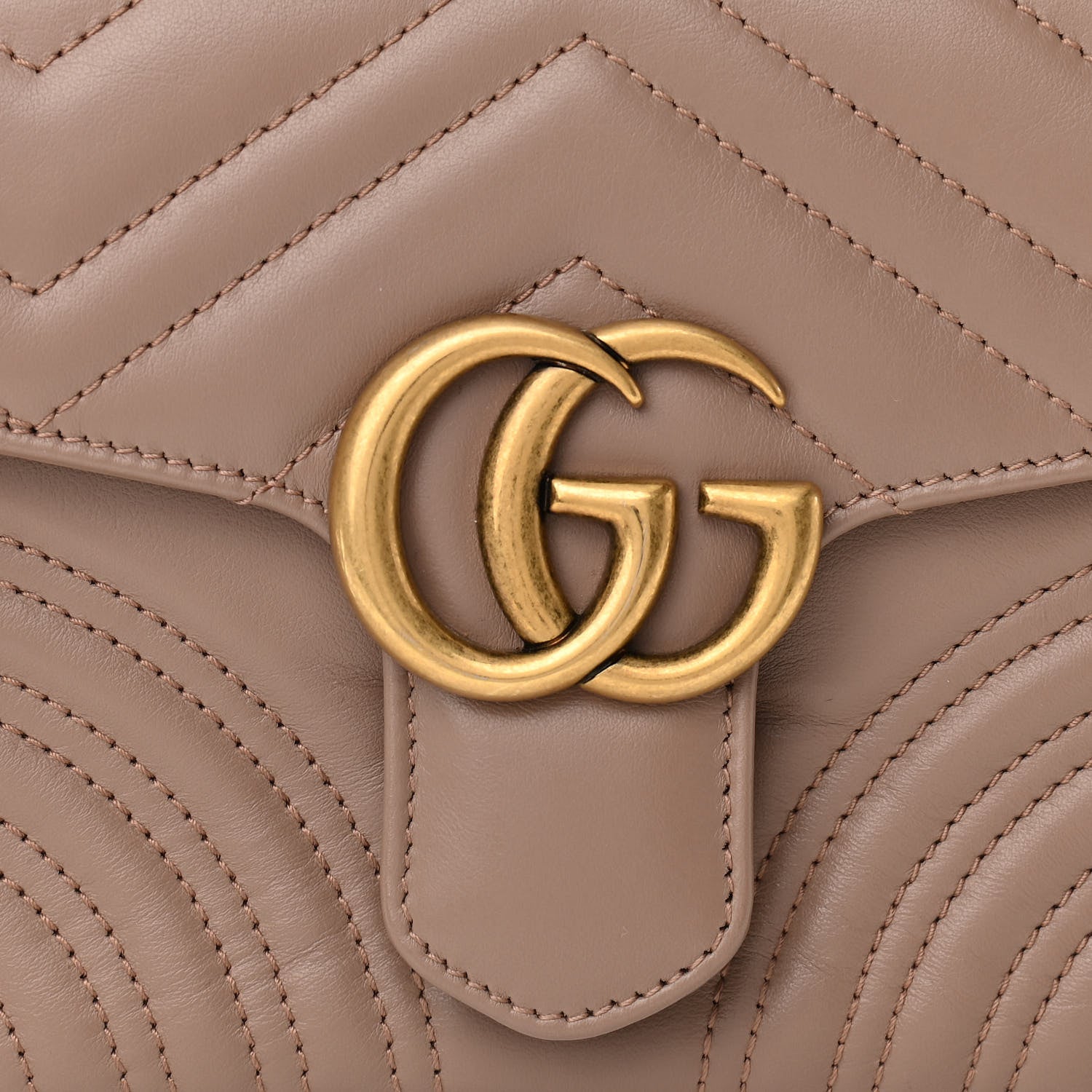 Gucci Calfskin Matelasse Mini GG Marmont Top Handle Shoulder Bag Porcelain Rose 7 of 9