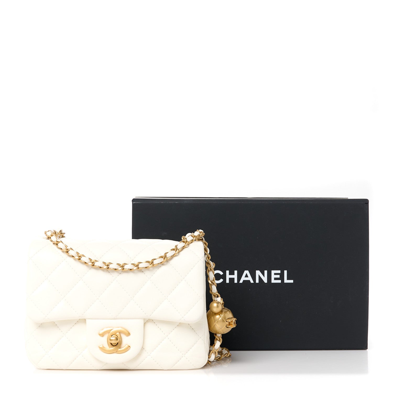 Chanel Lambskin Quilted Mini Pearl Crush Flap White 11 of 11