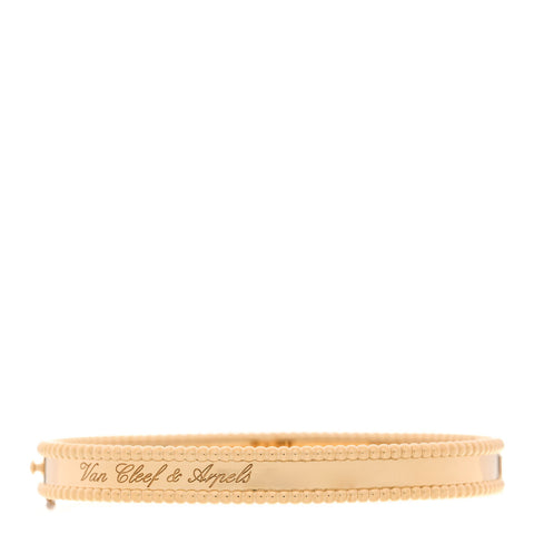 18K Yellow Gold Perlee Signature Bangle Bracelet L