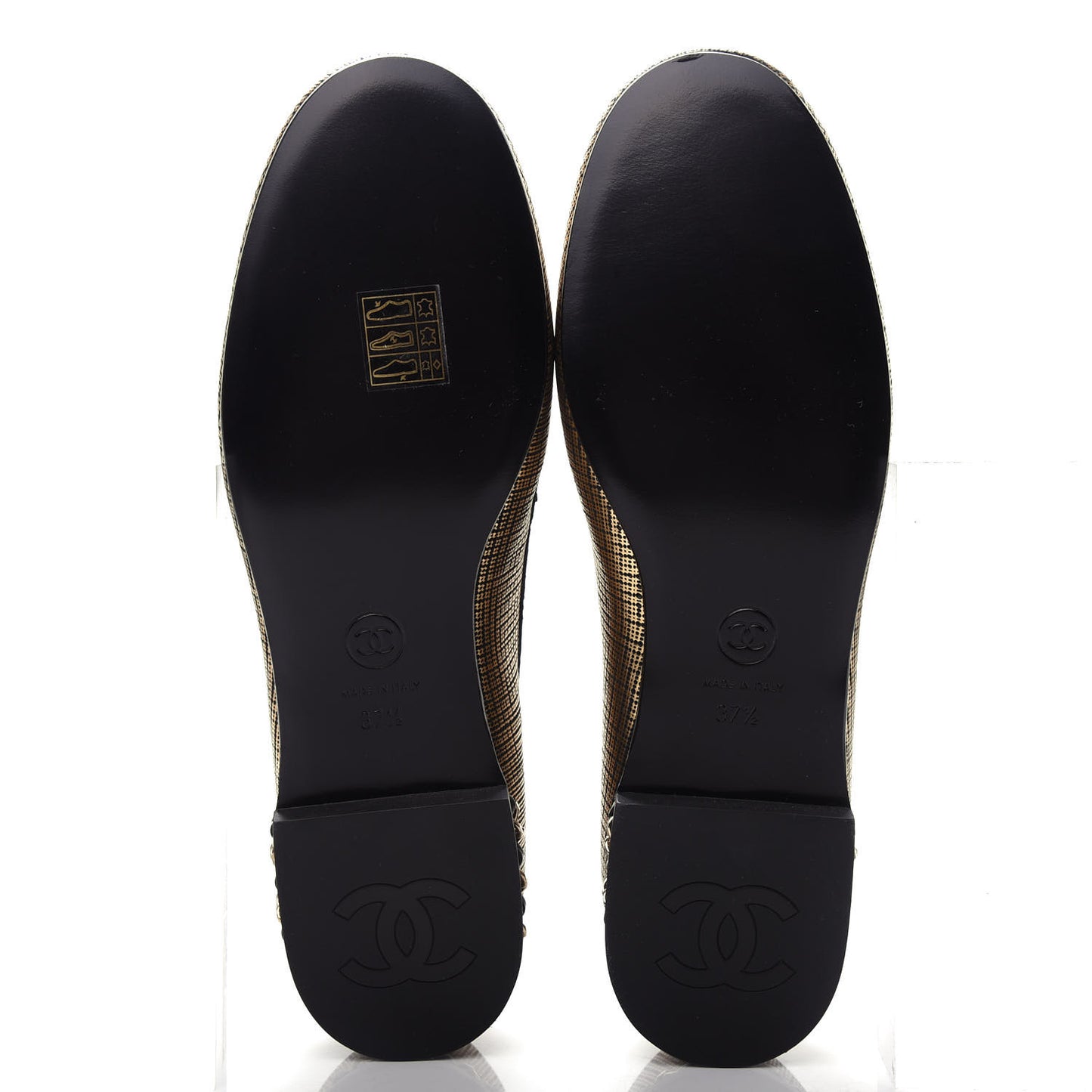 Fantasy Calfskin CC Chain Mocassin Loafers 37.5 Gold