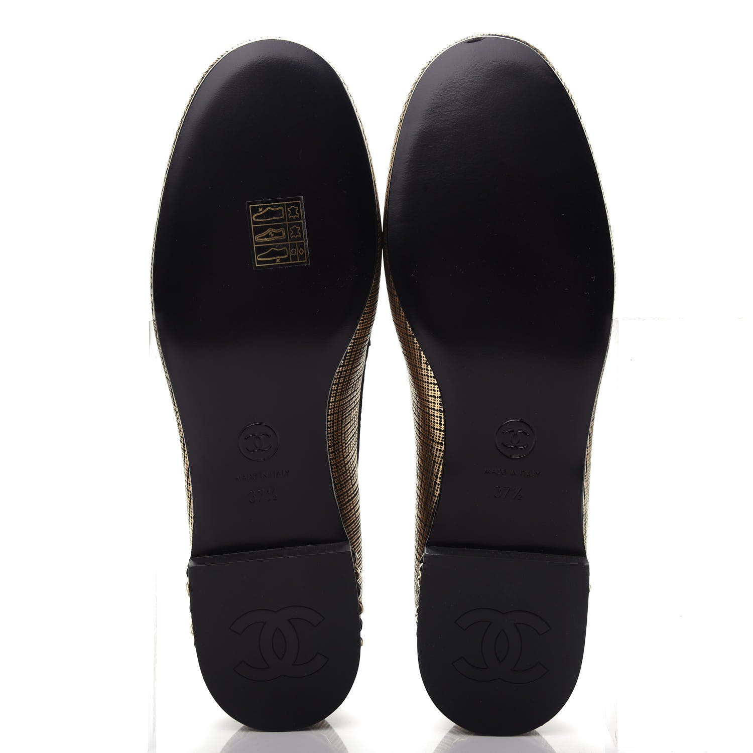 Chanel Fantasy Calfskin CC Chain Mocassin Loafers 37.5 Gold 6 of 11