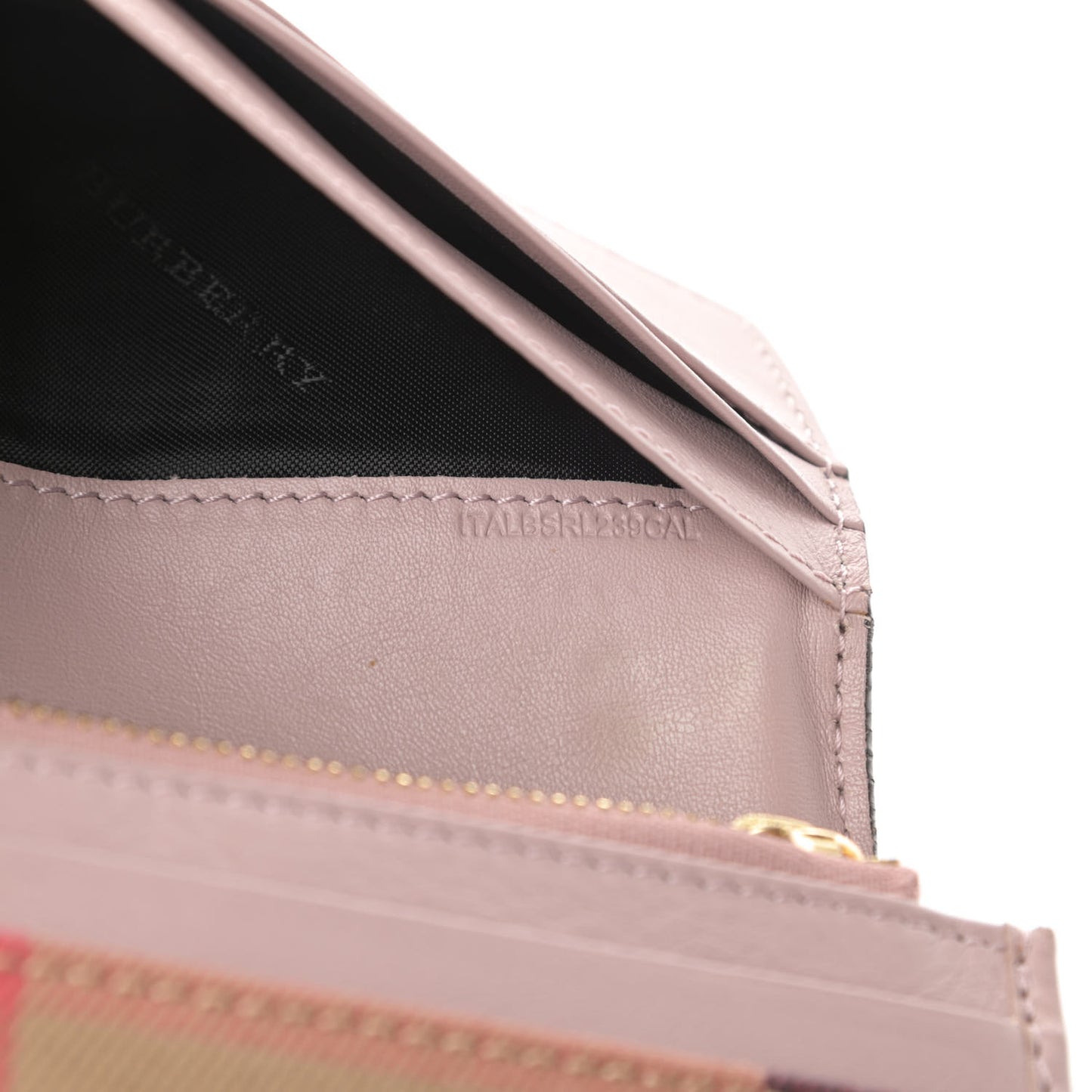 Calfskin House Check Porter Continental Wallet Pale Orchid