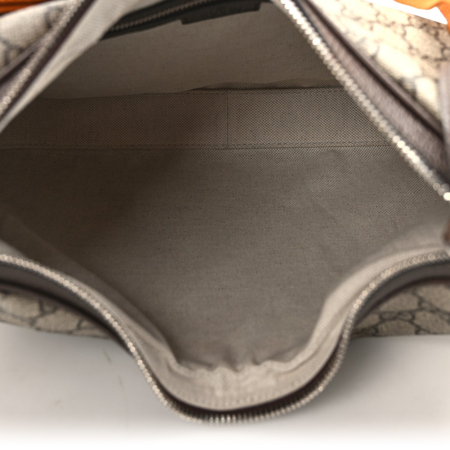 GG Supreme Monogram Textured Calfskin Web Large Attache Shoulder Bag Beige Ebony New Acero