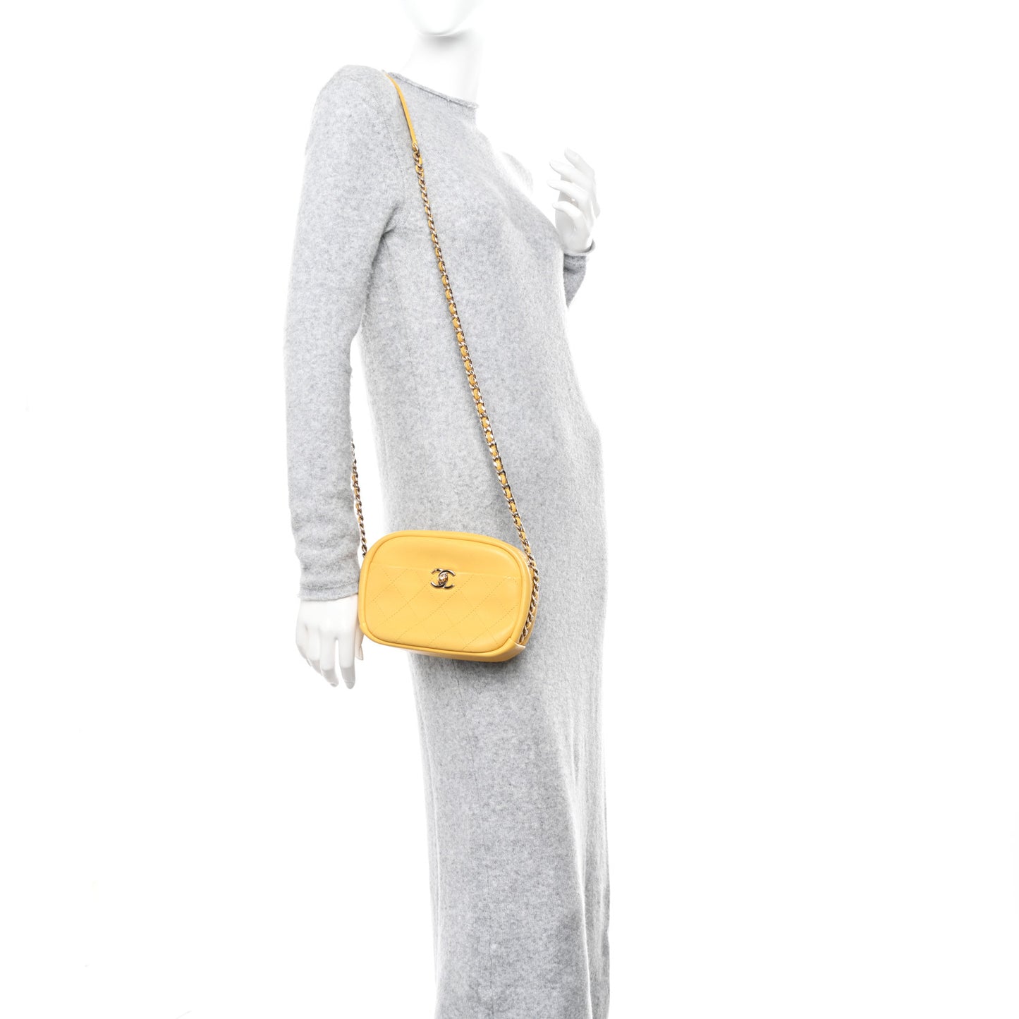 Goatskin Small Casual Trip Camera Case Yellow