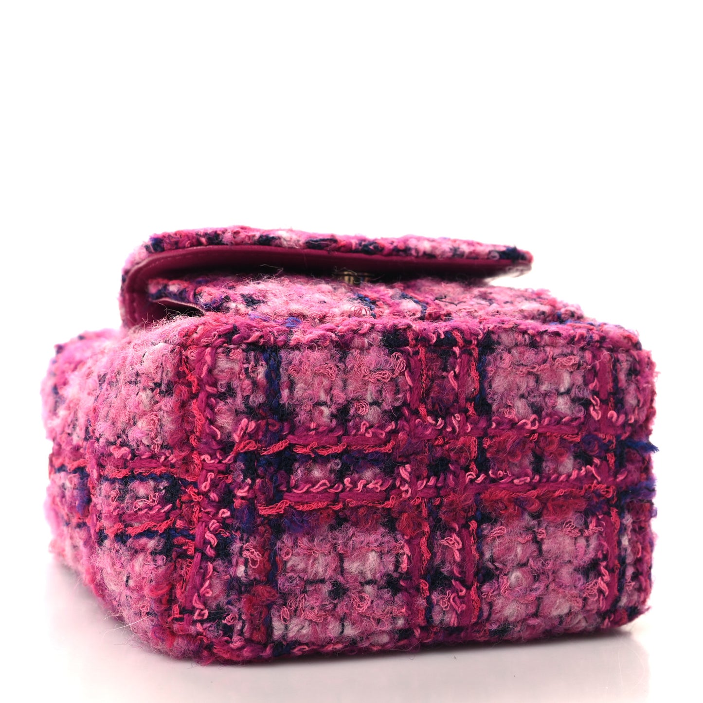 Tweed Quilted CC Mini Classic Backpack Fuchsia Navy